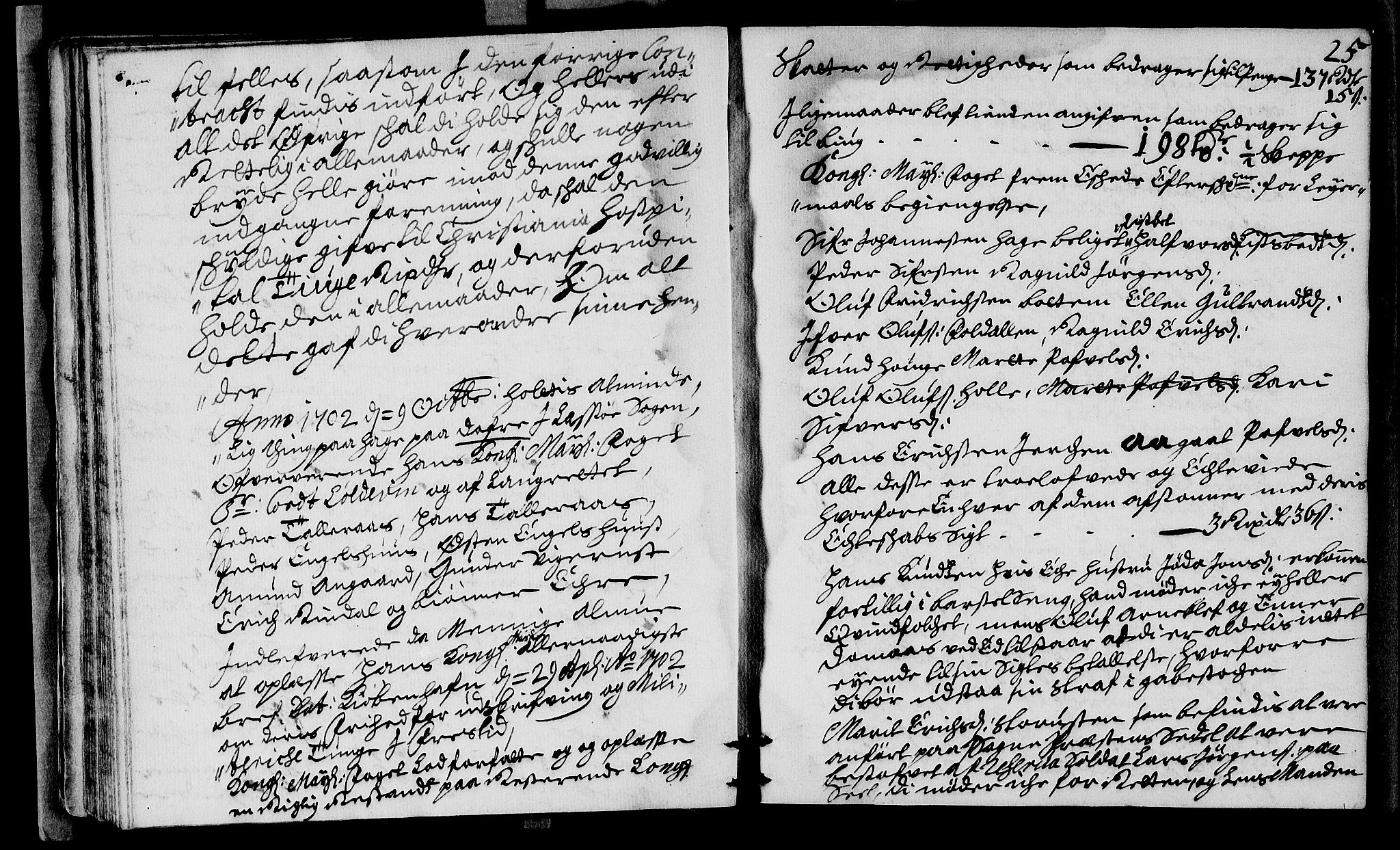 Sorenskriverier i Gudbrandsdalen, AV/SAH-TING-036/G/Gb/Gba/L0030: Tingbok - Nord-Gudbrandsdal, 1702, p. 24b-25a