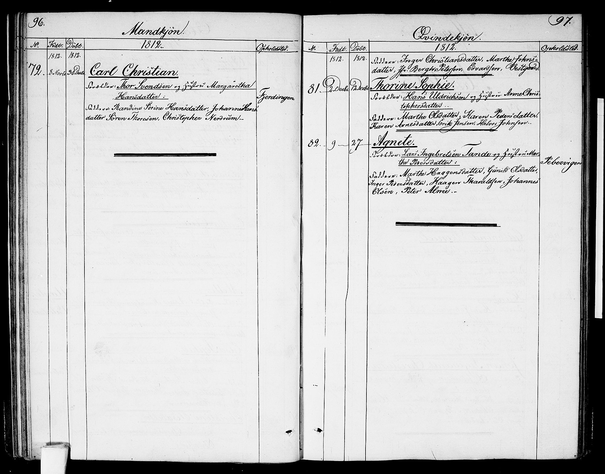 Garnisonsmenigheten Kirkebøker, SAO/A-10846/G/Ga/L0002: Parish register (copy) no. 2, 1810-1814, p. 96-97
