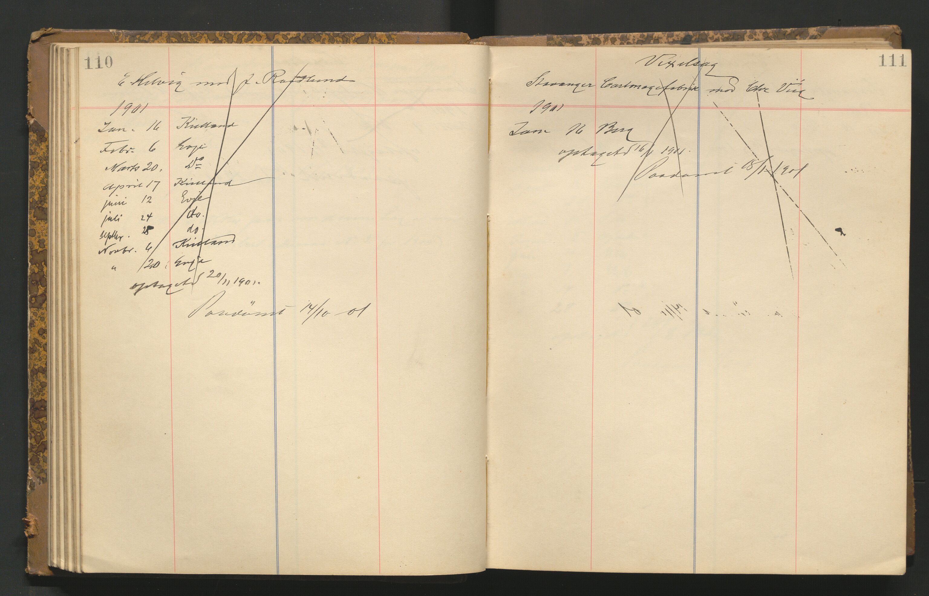 Stavanger byfogd, AV/SAST-A-101408/001/3/32/32A/L0003: Saksliste for Stavanger byting, 1900-1903, p. 110-111