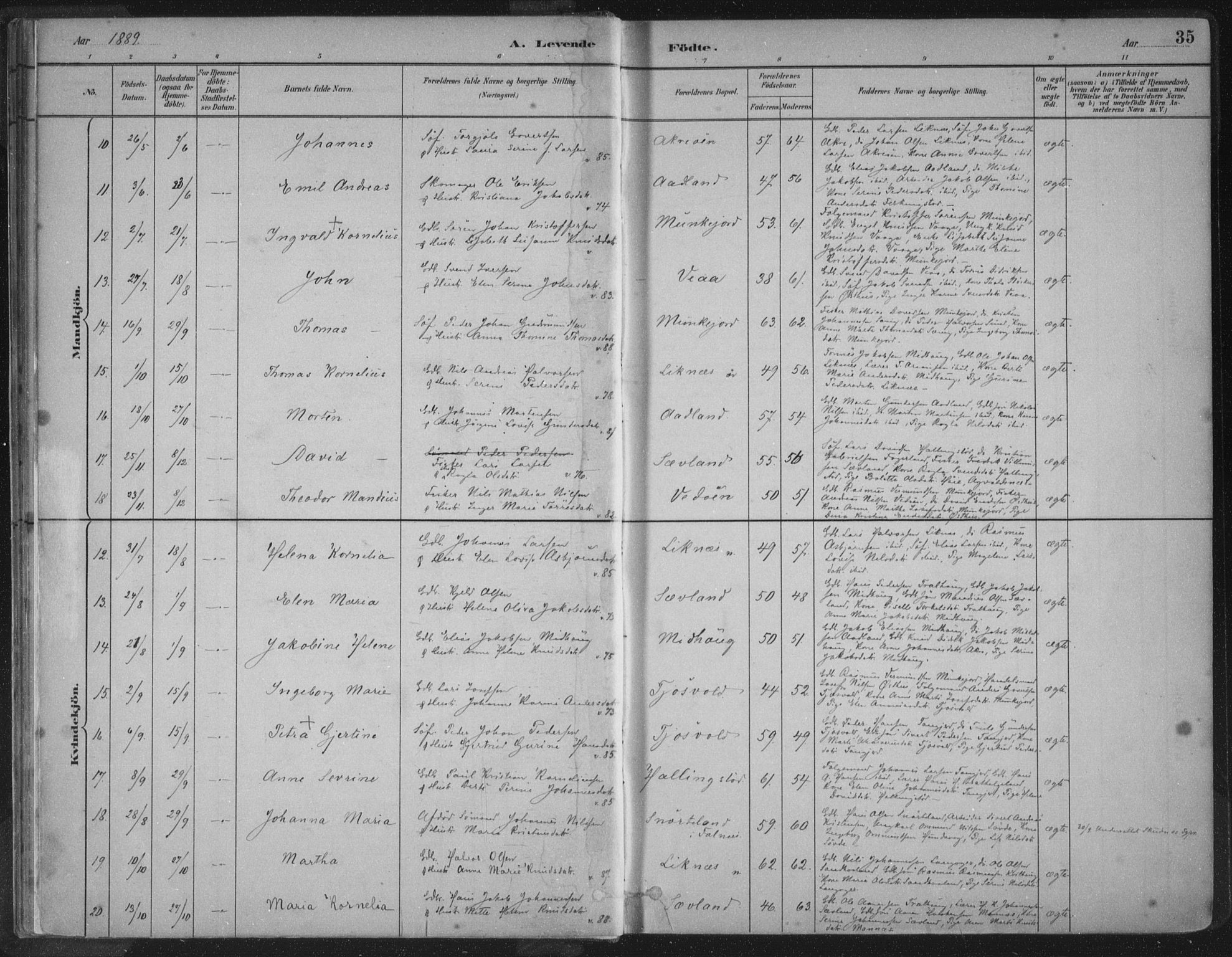 Kopervik sokneprestkontor, AV/SAST-A-101850/H/Ha/Haa/L0004: Parish register (official) no. A 4, 1882-1905, p. 35