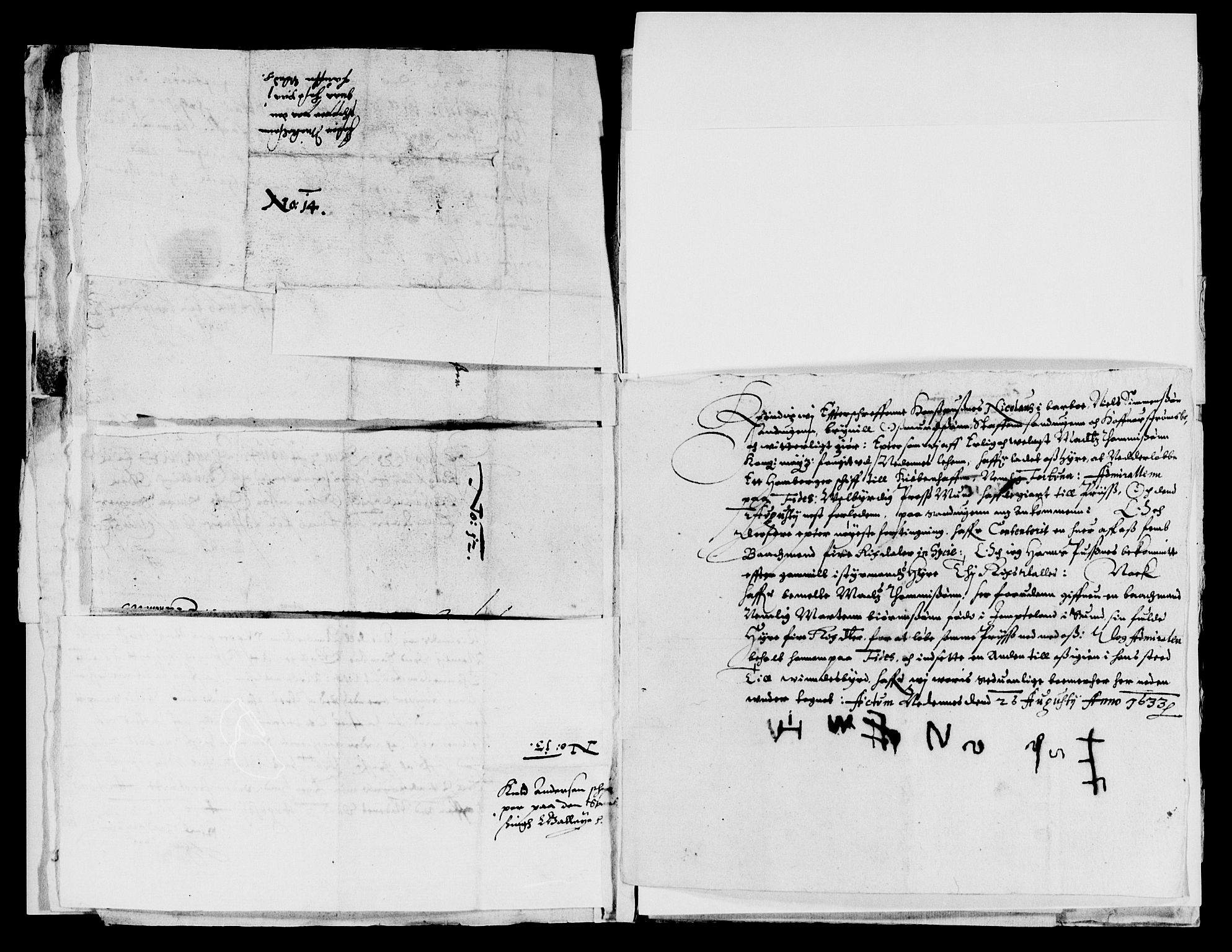 Rentekammeret inntil 1814, Reviderte regnskaper, Lensregnskaper, AV/RA-EA-5023/R/Rb/Rbq/L0022: Nedenes len. Mandals len. Råbyggelag., 1632-1634