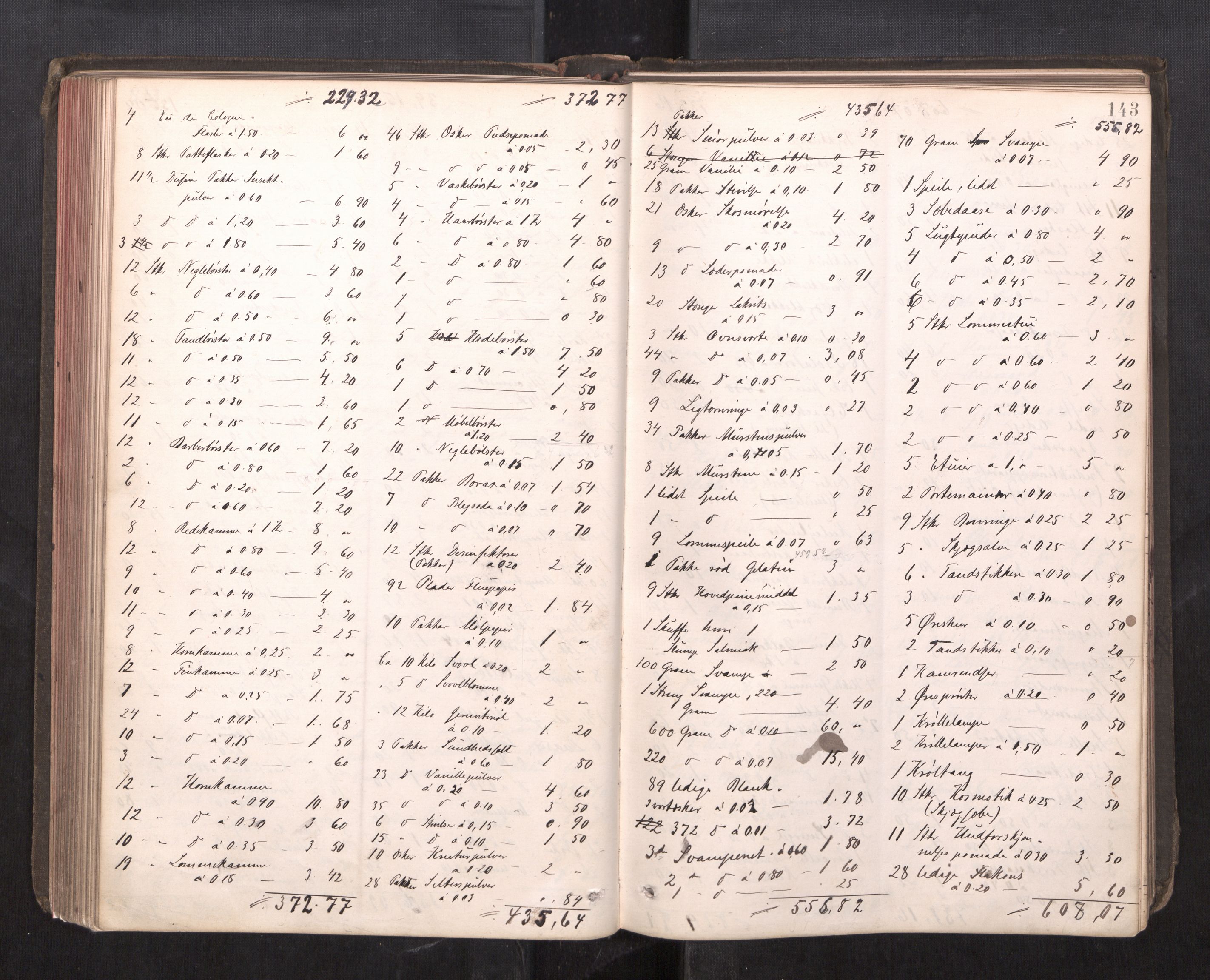 Trondheim byfogd, AV/SAT-A-0003/1/3/3C/L0013: Skifteregistreringsprotokoll - 19/7-14/8. (u/ register), 1887-1893, p. 143