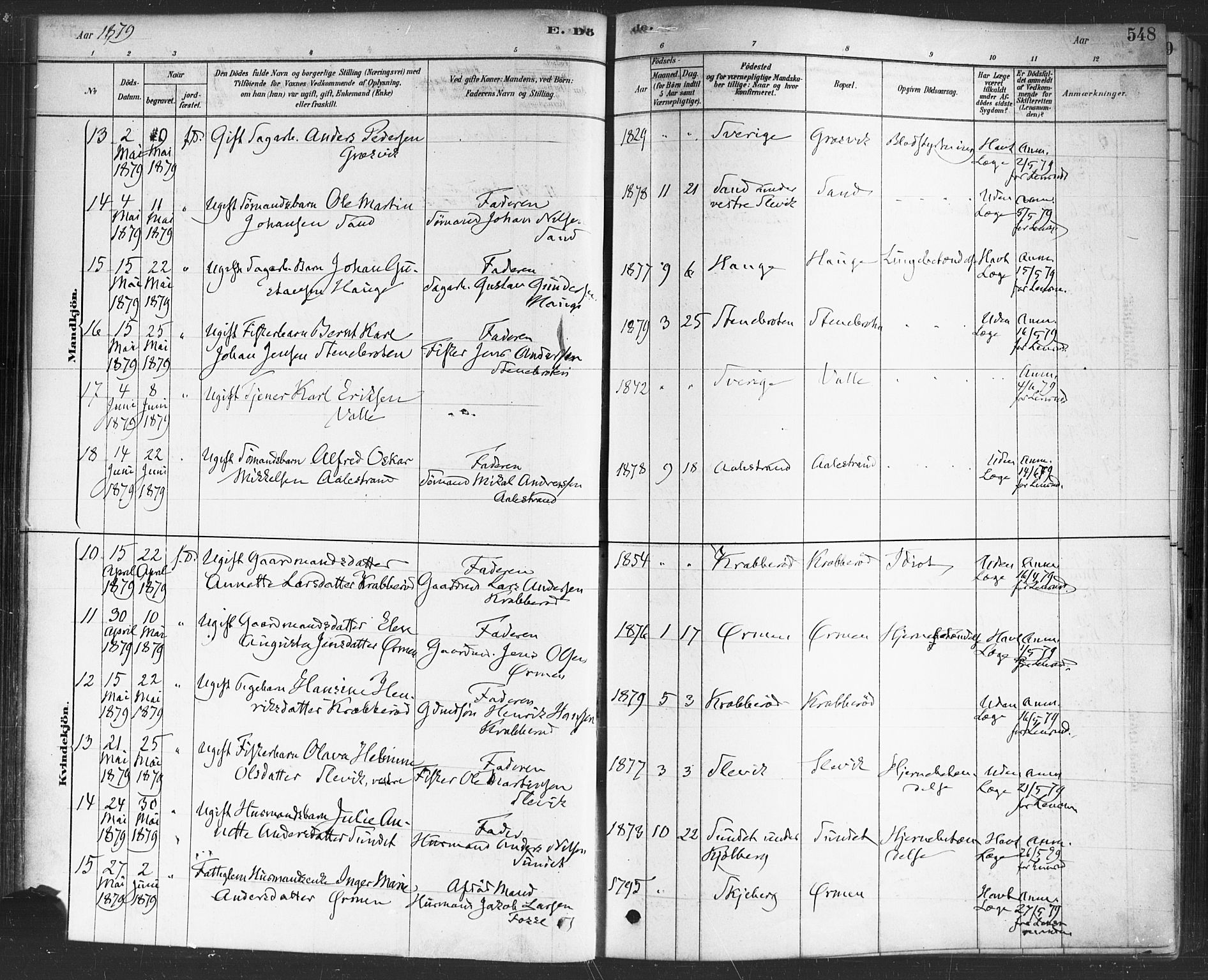 Onsøy prestekontor Kirkebøker, AV/SAO-A-10914/F/Fa/L0006: Parish register (official) no. I 6, 1878-1898, p. 548