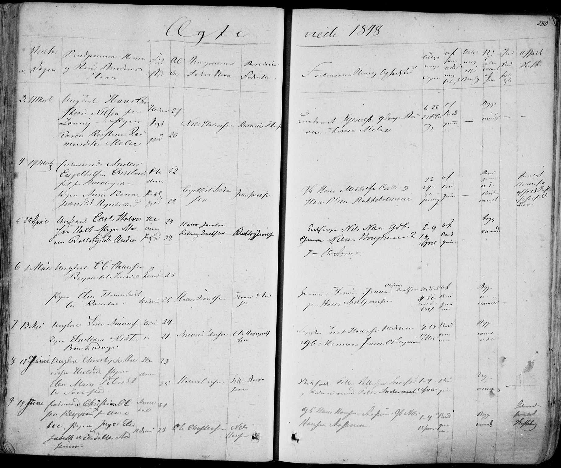 Hedrum kirkebøker, AV/SAKO-A-344/F/Fa/L0005: Parish register (official) no. I 5, 1835-1848, p. 280