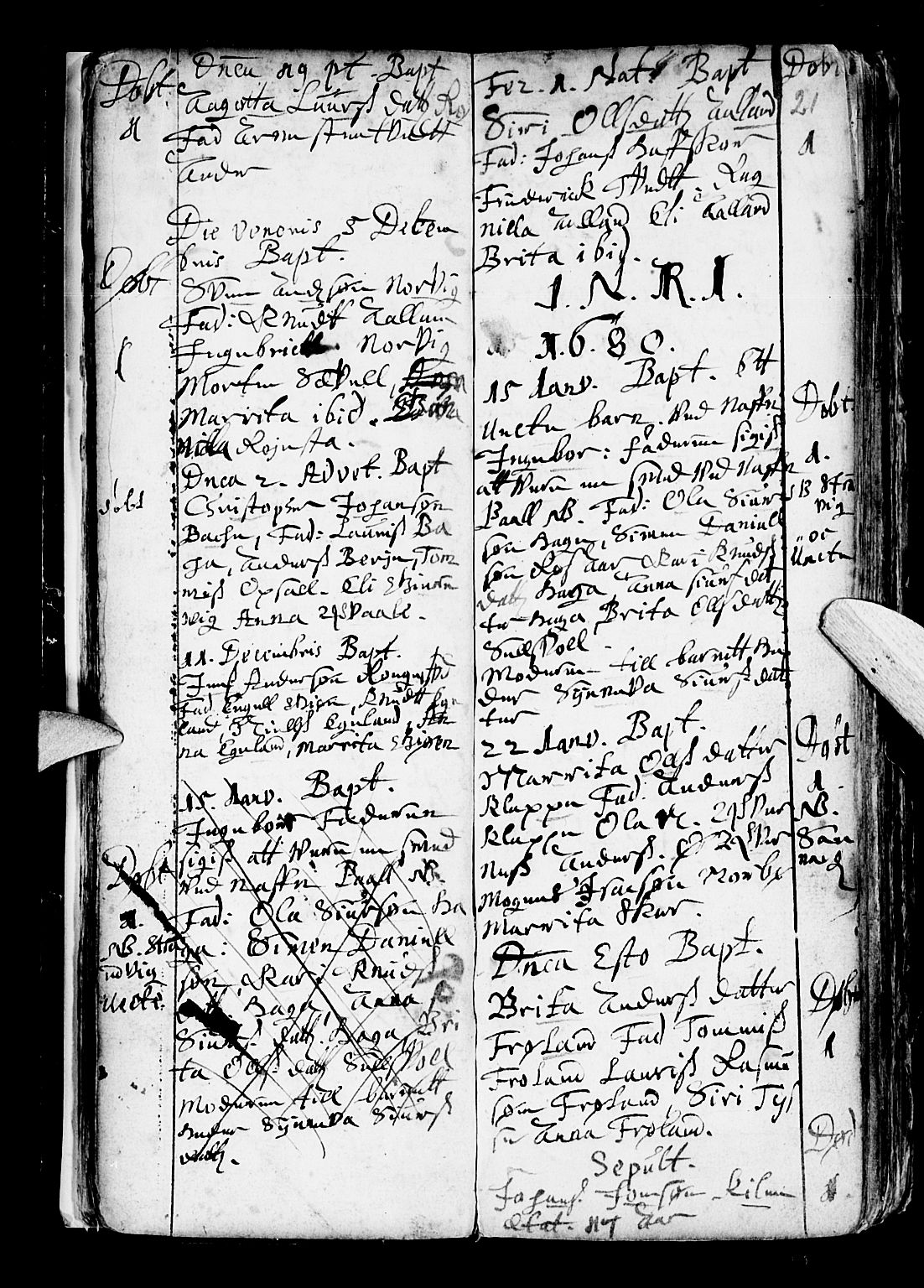 Os sokneprestembete, AV/SAB-A-99929: Parish register (official) no. A 6, 1669-1719, p. 21