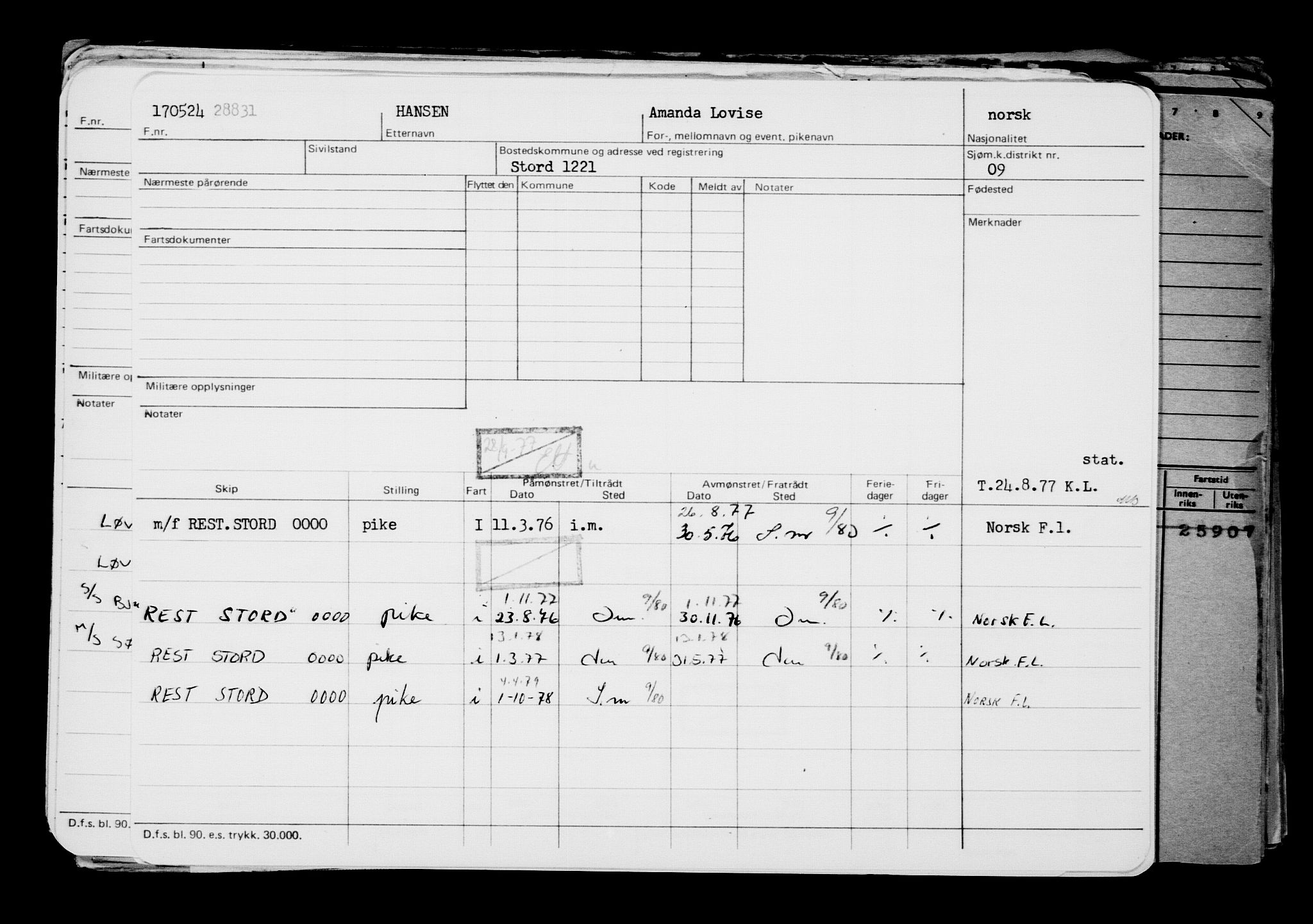 Direktoratet for sjømenn, AV/RA-S-3545/G/Gb/L0231: Hovedkort, 1924, p. 462