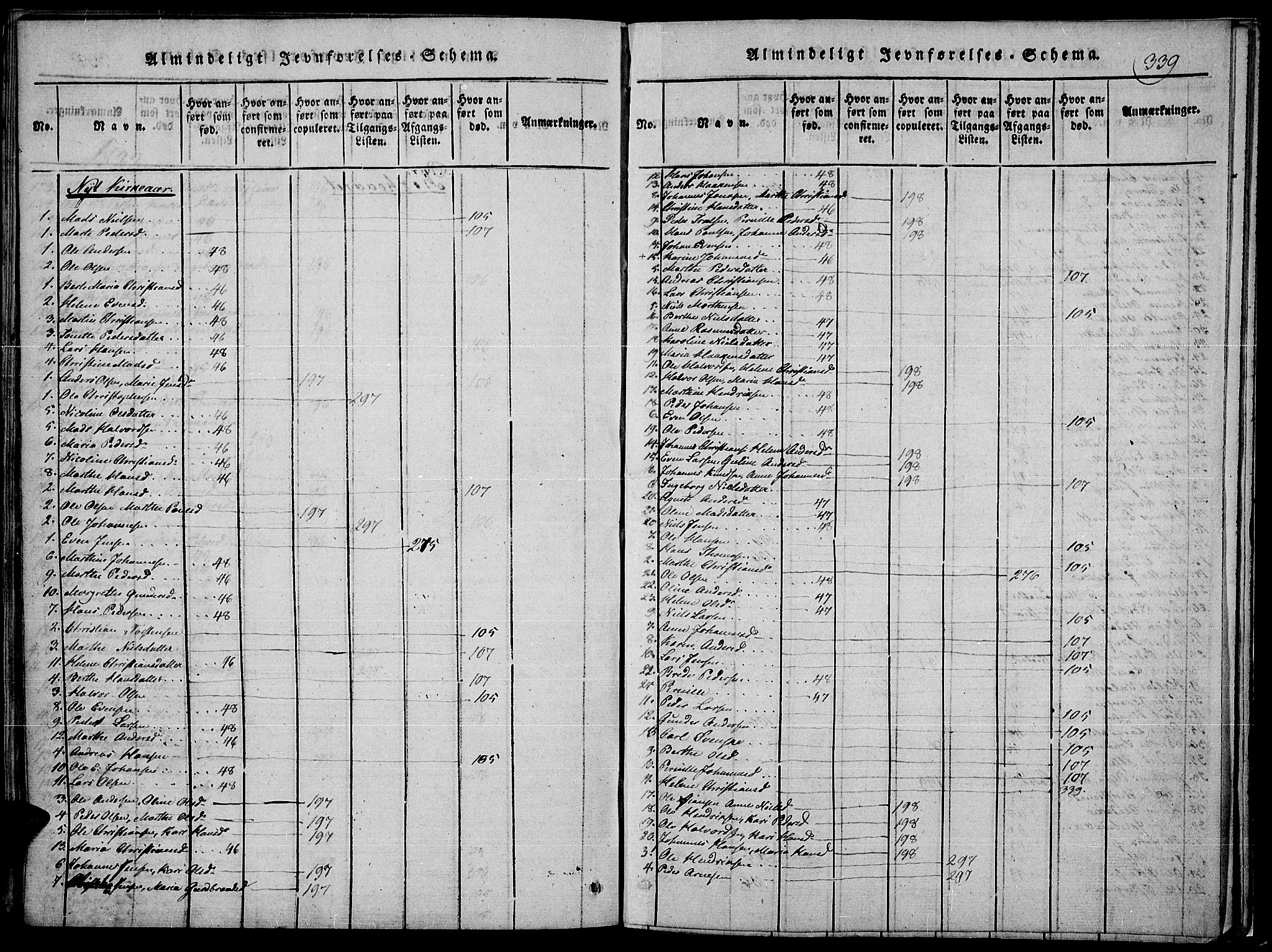 Toten prestekontor, SAH/PREST-102/H/Ha/Haa/L0010: Parish register (official) no. 10, 1820-1828, p. 339