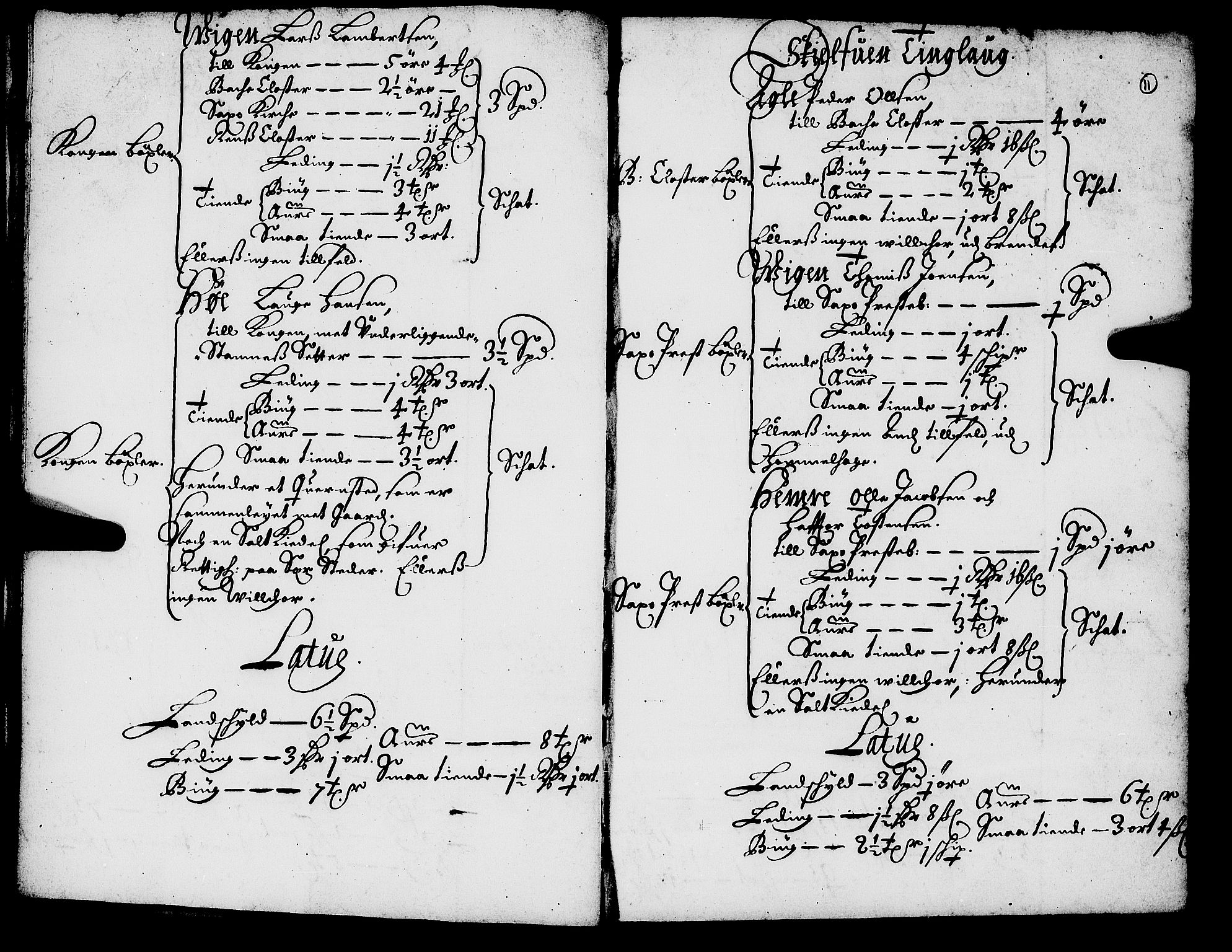 Rentekammeret inntil 1814, Realistisk ordnet avdeling, RA/EA-4070/N/Nb/Nba/L0055: Inderøy len, 1668, p. 10b-11a