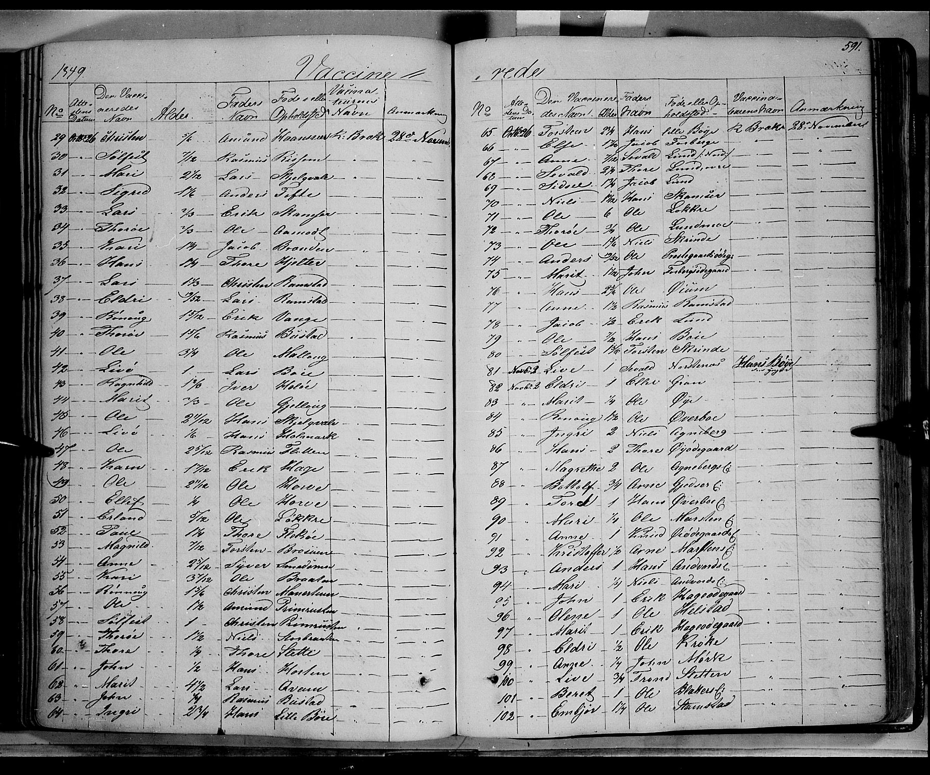 Lom prestekontor, AV/SAH-PREST-070/K/L0006: Parish register (official) no. 6B, 1837-1863, p. 591