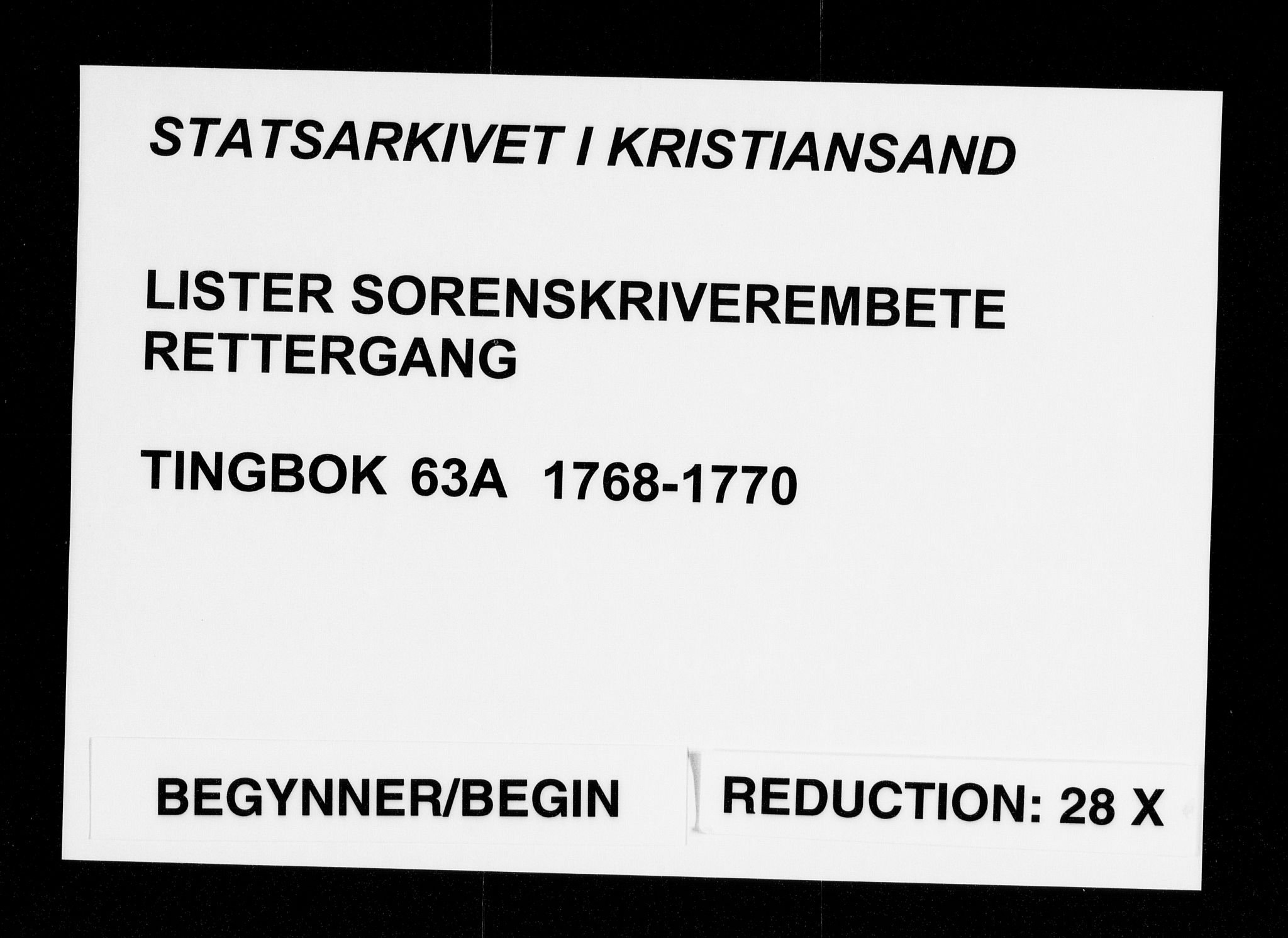 Lister sorenskriveri, AV/SAK-1221-0003/F/Fa/L0063: Tingbok nr 63 A, 1768-1770