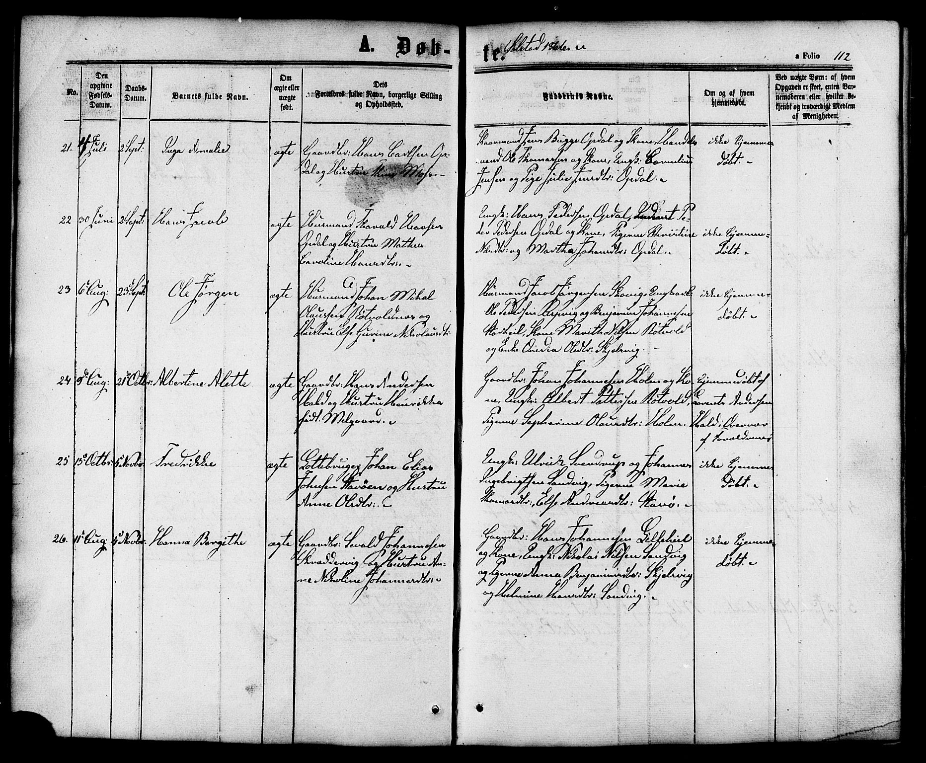 Ministerialprotokoller, klokkerbøker og fødselsregistre - Nordland, AV/SAT-A-1459/810/L0147: Parish register (official) no. 810A08 /2, 1862-1874, p. 112