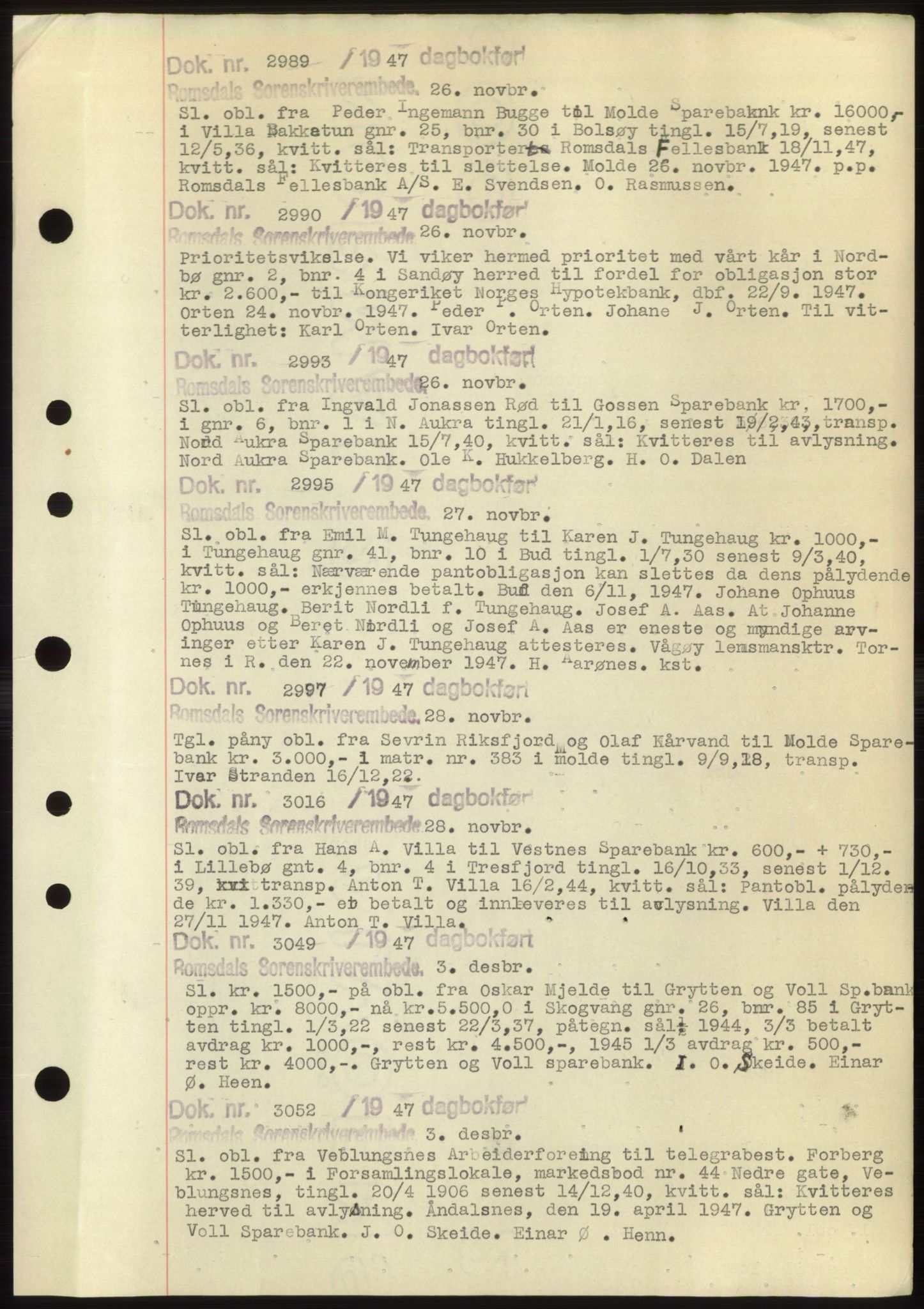 Romsdal sorenskriveri, SAT/A-4149/1/2/2C: Mortgage book no. C1b, 1946-1949, Deed date: 26.11.1947