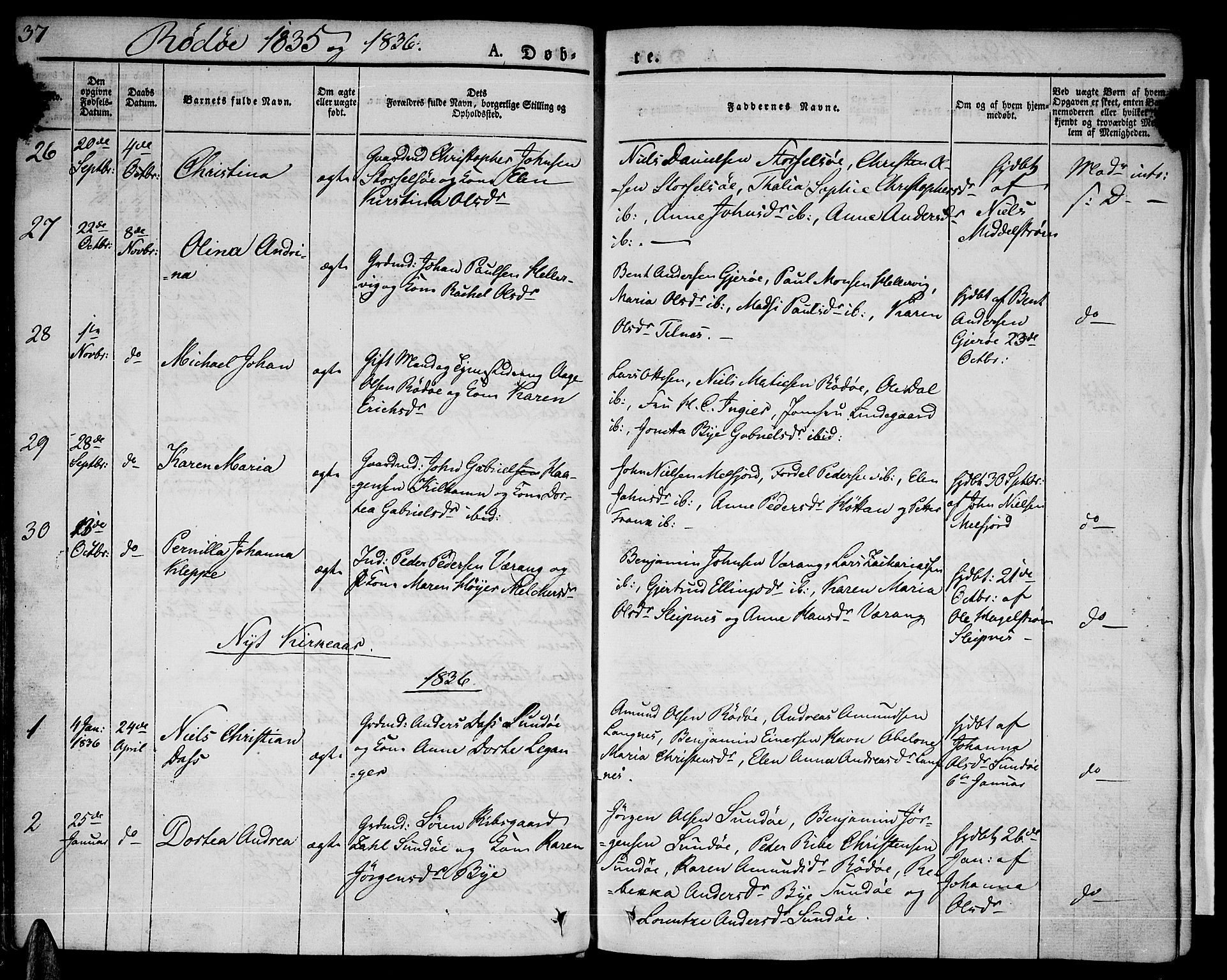 Ministerialprotokoller, klokkerbøker og fødselsregistre - Nordland, SAT/A-1459/841/L0598: Parish register (official) no. 841A06 /1, 1825-1844, p. 37