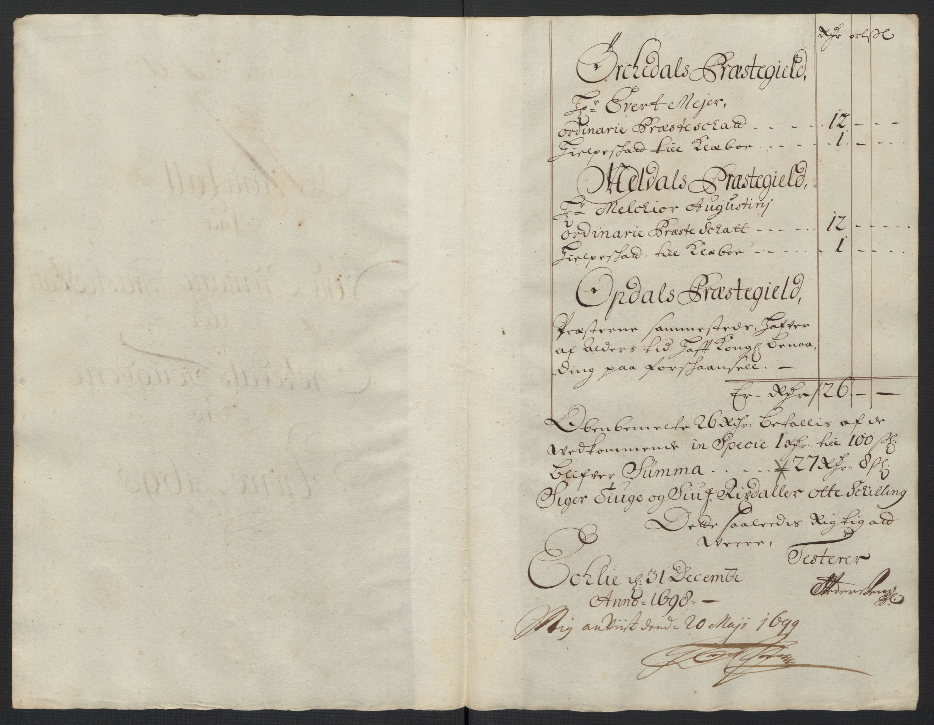 Rentekammeret inntil 1814, Reviderte regnskaper, Fogderegnskap, RA/EA-4092/R60/L3948: Fogderegnskap Orkdal og Gauldal, 1698, p. 198