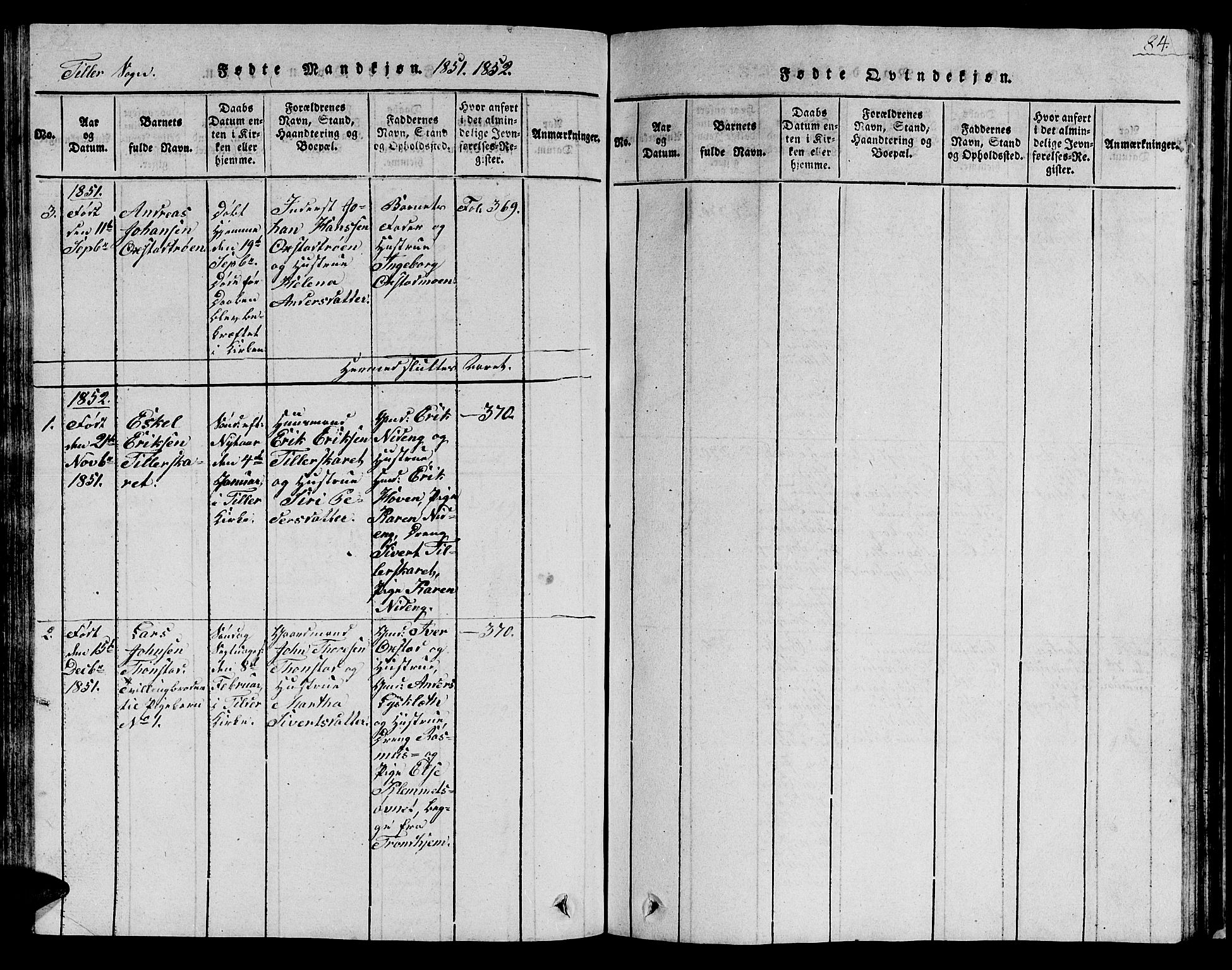 Ministerialprotokoller, klokkerbøker og fødselsregistre - Sør-Trøndelag, SAT/A-1456/621/L0458: Parish register (copy) no. 621C01, 1816-1865, p. 84