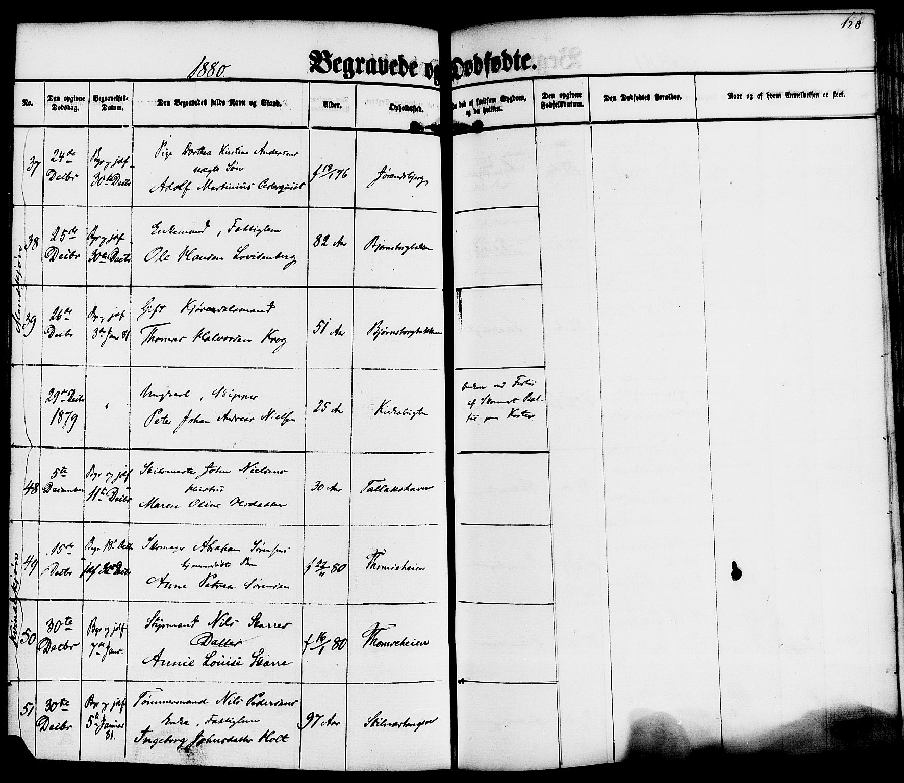 Kragerø kirkebøker, SAKO/A-278/F/Fa/L0010: Parish register (official) no. 10, 1861-1885, p. 128
