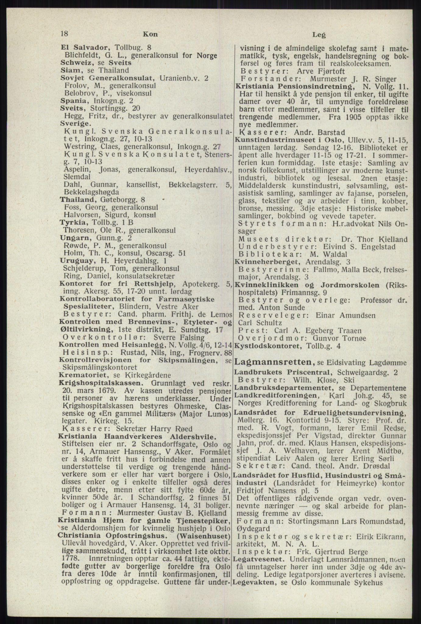 Kristiania/Oslo adressebok, PUBL/-, 1941, p. 18