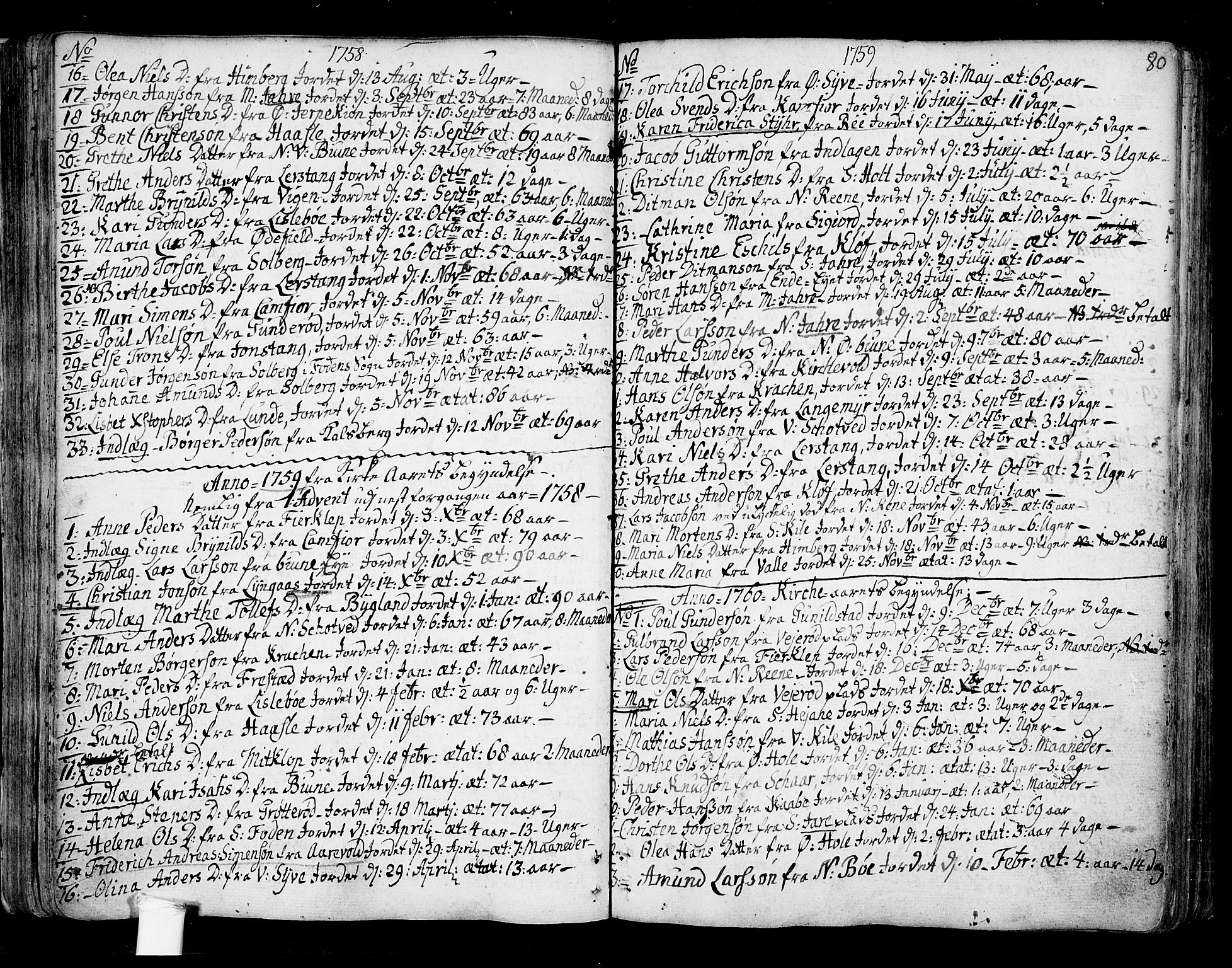 Ramnes kirkebøker, SAKO/A-314/F/Fa/L0001: Parish register (official) no. I 1, 1732-1774, p. 80
