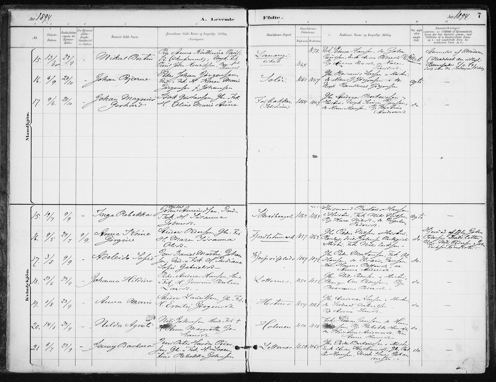 Salangen sokneprestembete, AV/SATØ-S-1324/H/Ha/L0001kirke: Parish register (official) no. 1, 1893-1911, p. 7