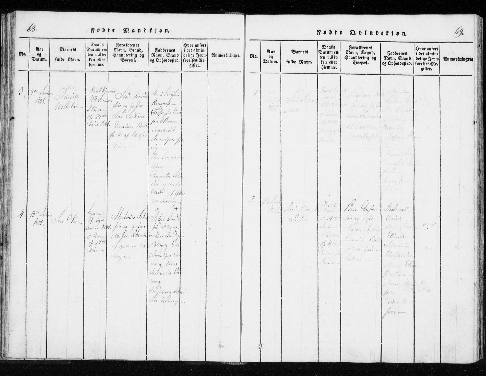 Tranøy sokneprestkontor, AV/SATØ-S-1313/I/Ia/Iaa/L0004kirke: Parish register (official) no. 4, 1820-1829, p. 68-69