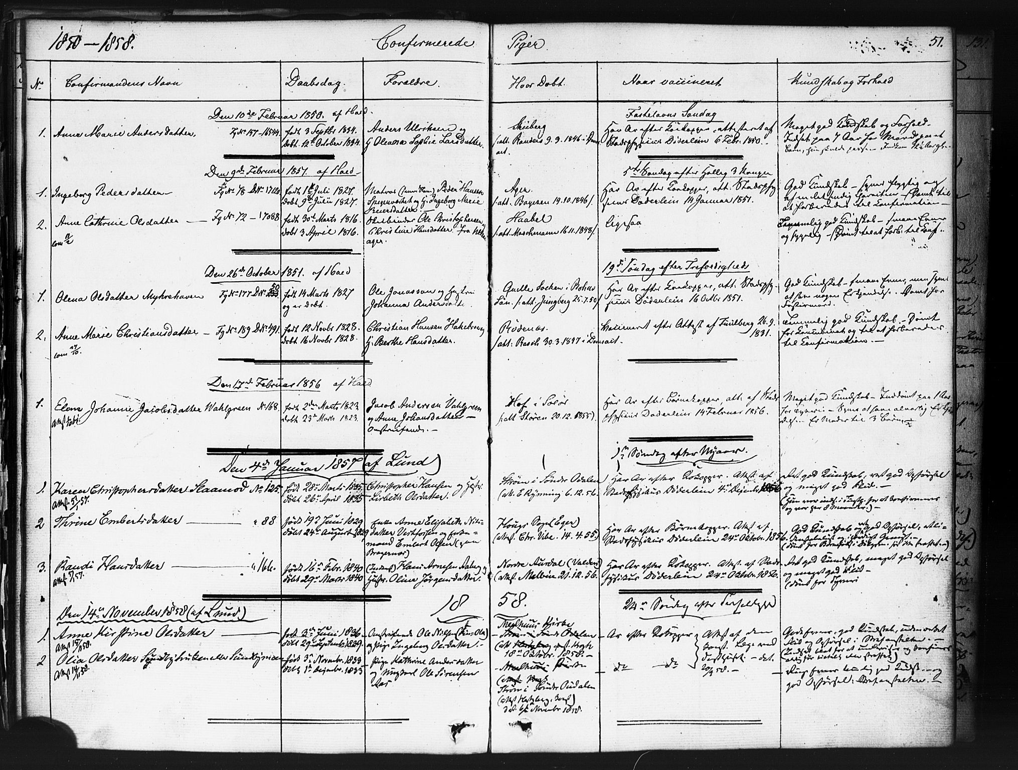 Kristiania tukthusprest Kirkebøker, SAO/A-10881/F/Fa/L0003: Parish register (official) no. 3, 1831-1865, p. 51