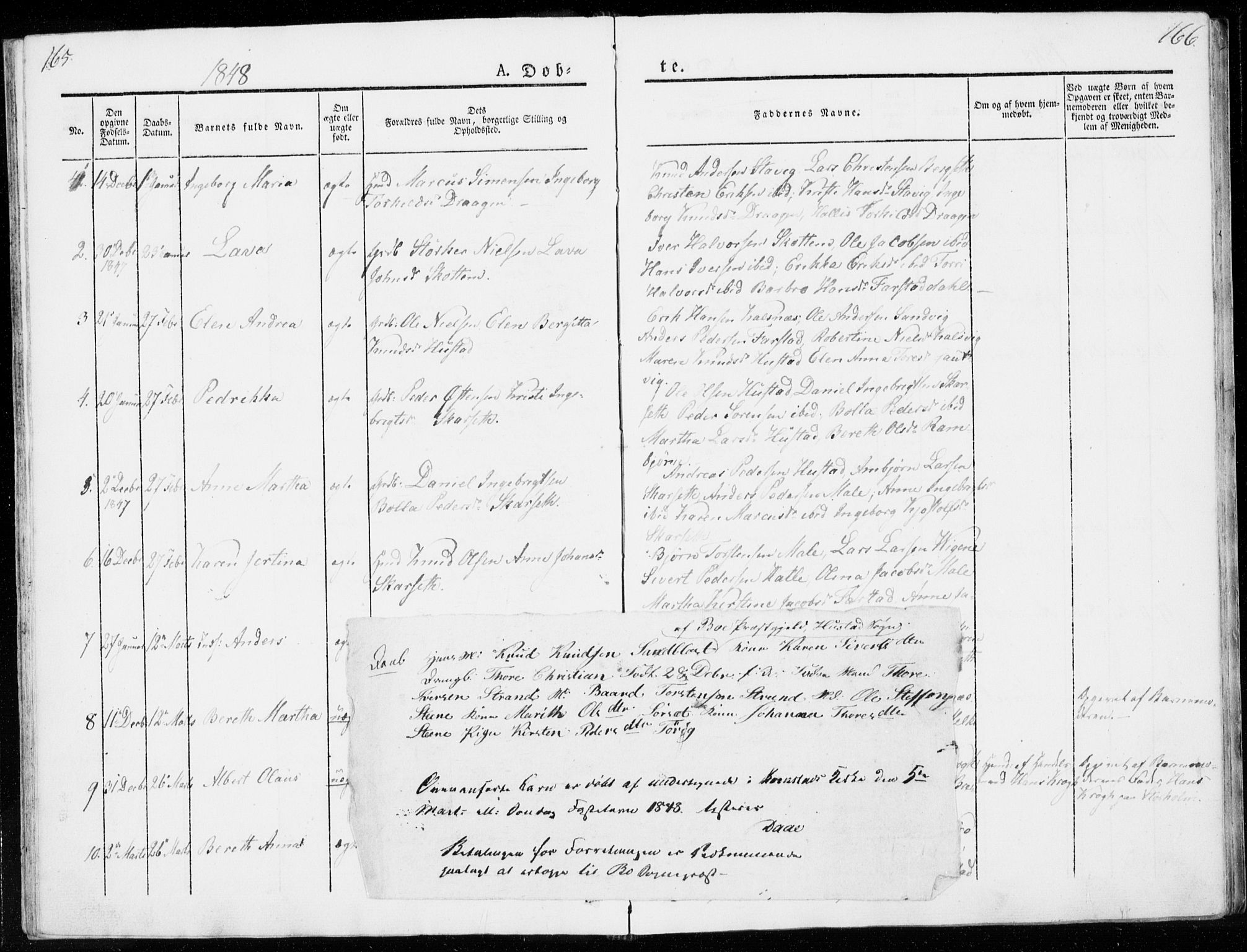 Ministerialprotokoller, klokkerbøker og fødselsregistre - Møre og Romsdal, AV/SAT-A-1454/566/L0766: Parish register (official) no. 566A05, 1842-1851, p. 165-166