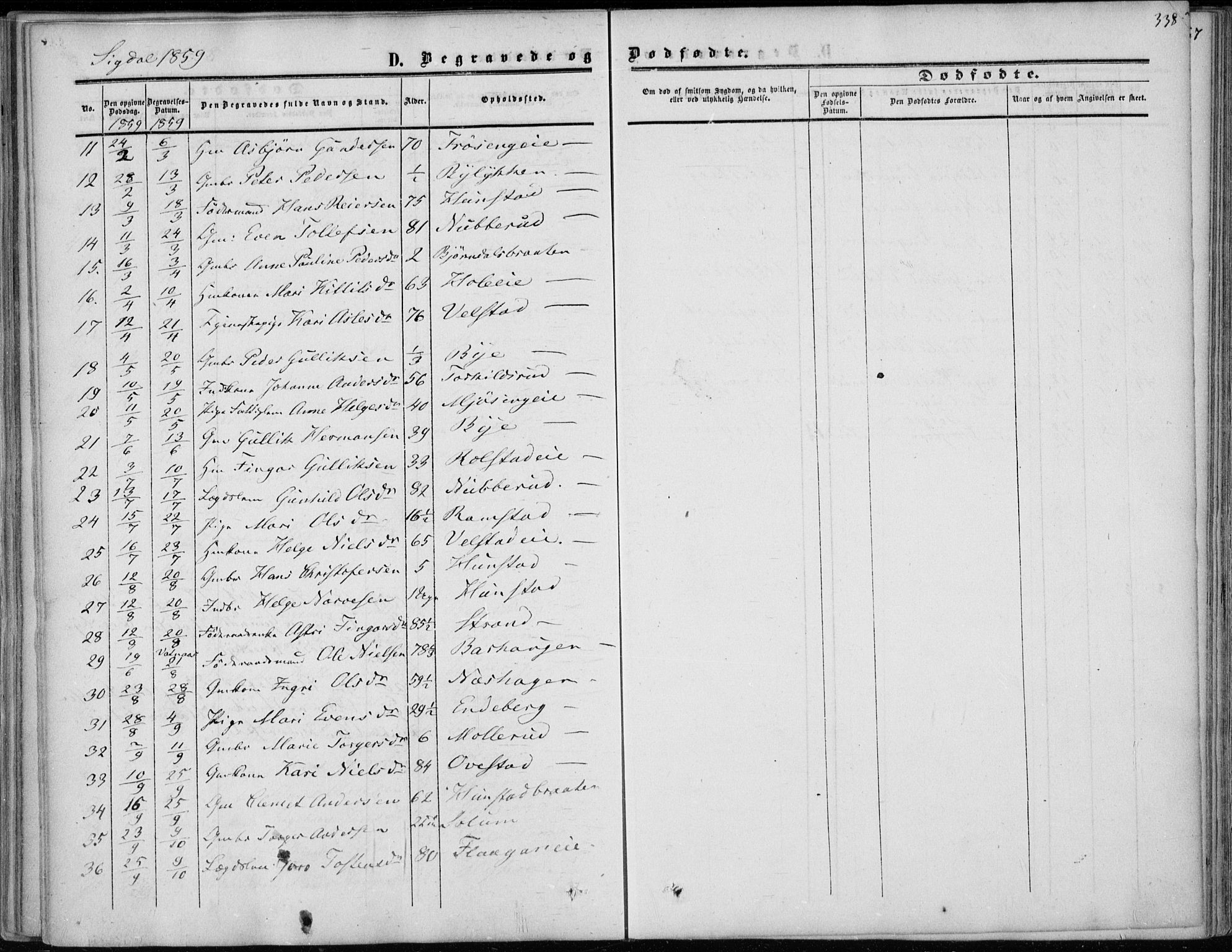 Sigdal kirkebøker, AV/SAKO-A-245/F/Fa/L0008: Parish register (official) no. I 8, 1850-1859, p. 338