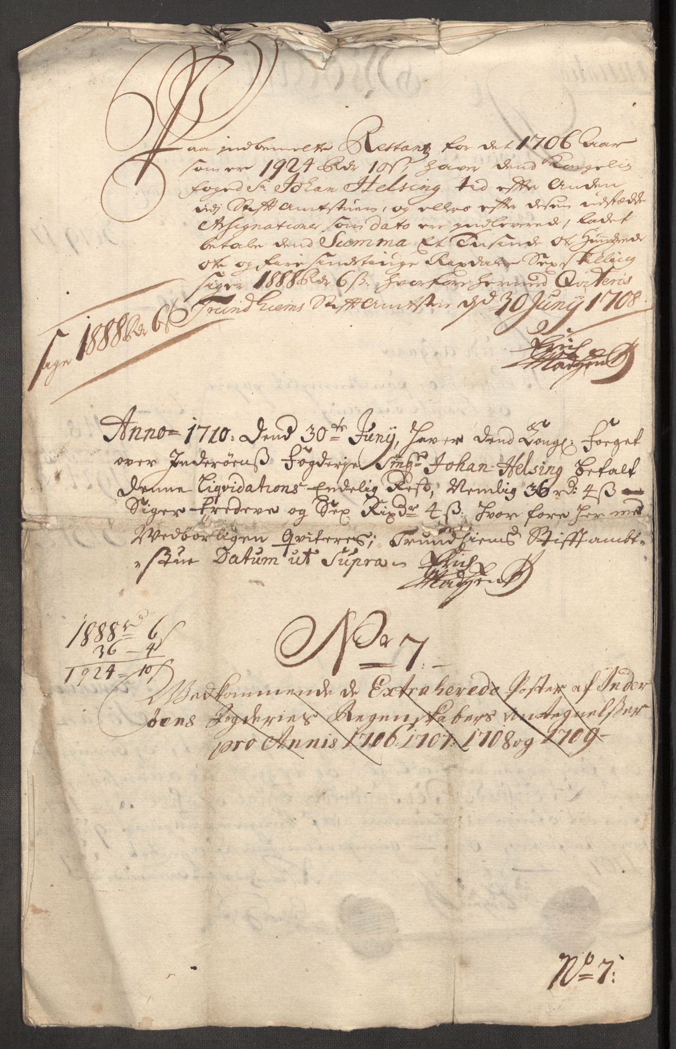 Rentekammeret inntil 1814, Reviderte regnskaper, Fogderegnskap, RA/EA-4092/R63/L4315: Fogderegnskap Inderøy, 1706-1707, p. 22