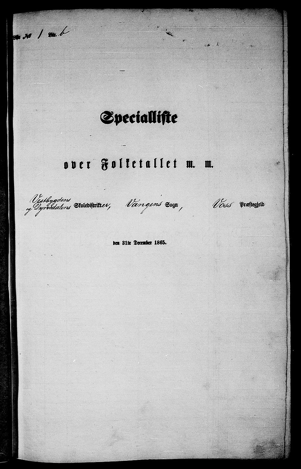 RA, 1865 census for Voss, 1865, p. 26