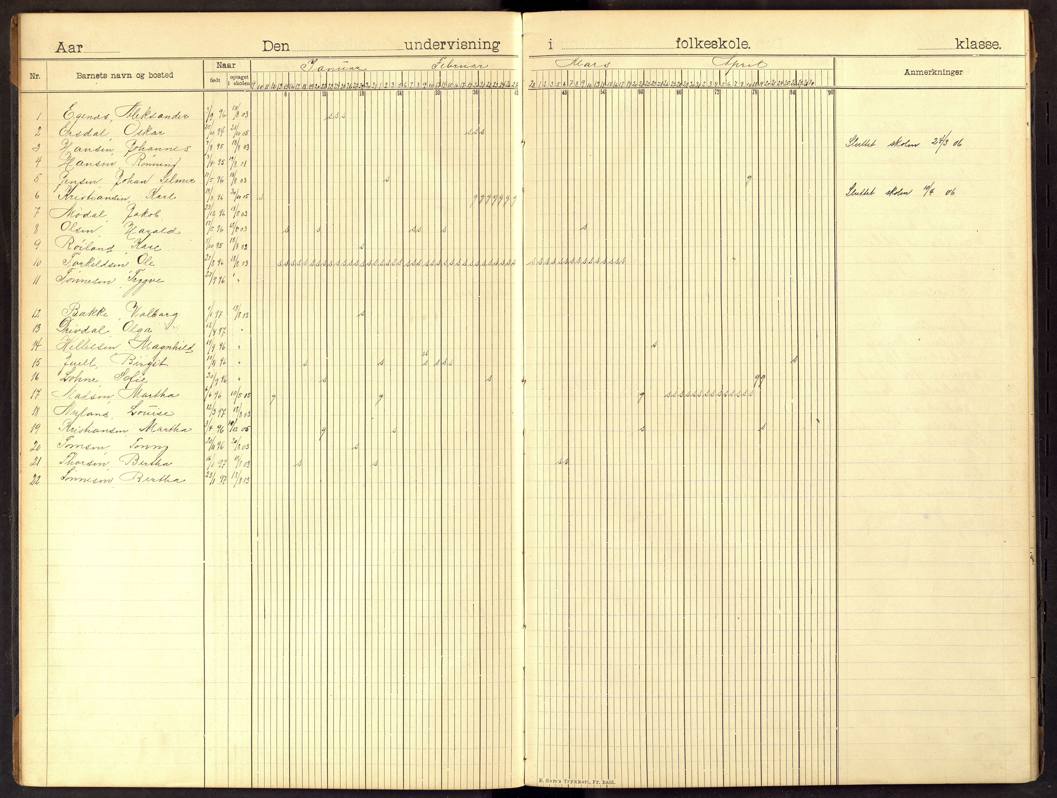 Flekkefjord By - Flekkefjord Folkeskole, ARKSOR/1004FG550/I/L0003: Dagbok, 1899-1914