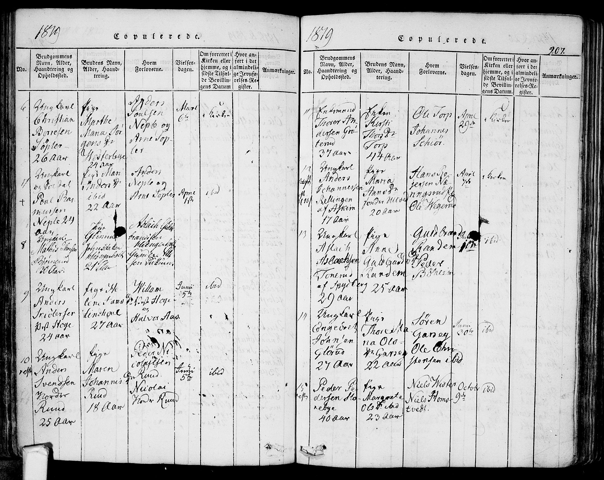 Eidsberg prestekontor Kirkebøker, SAO/A-10905/F/Fa/L0007: Parish register (official) no. I 7, 1814-1832, p. 207