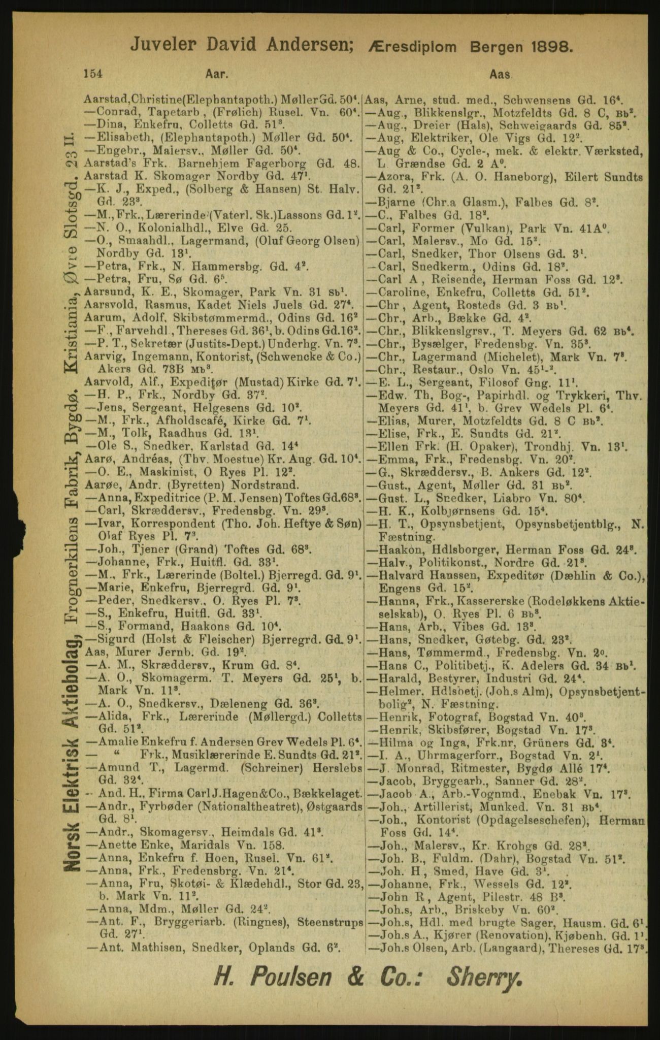 Kristiania/Oslo adressebok, PUBL/-, 1900, p. 154