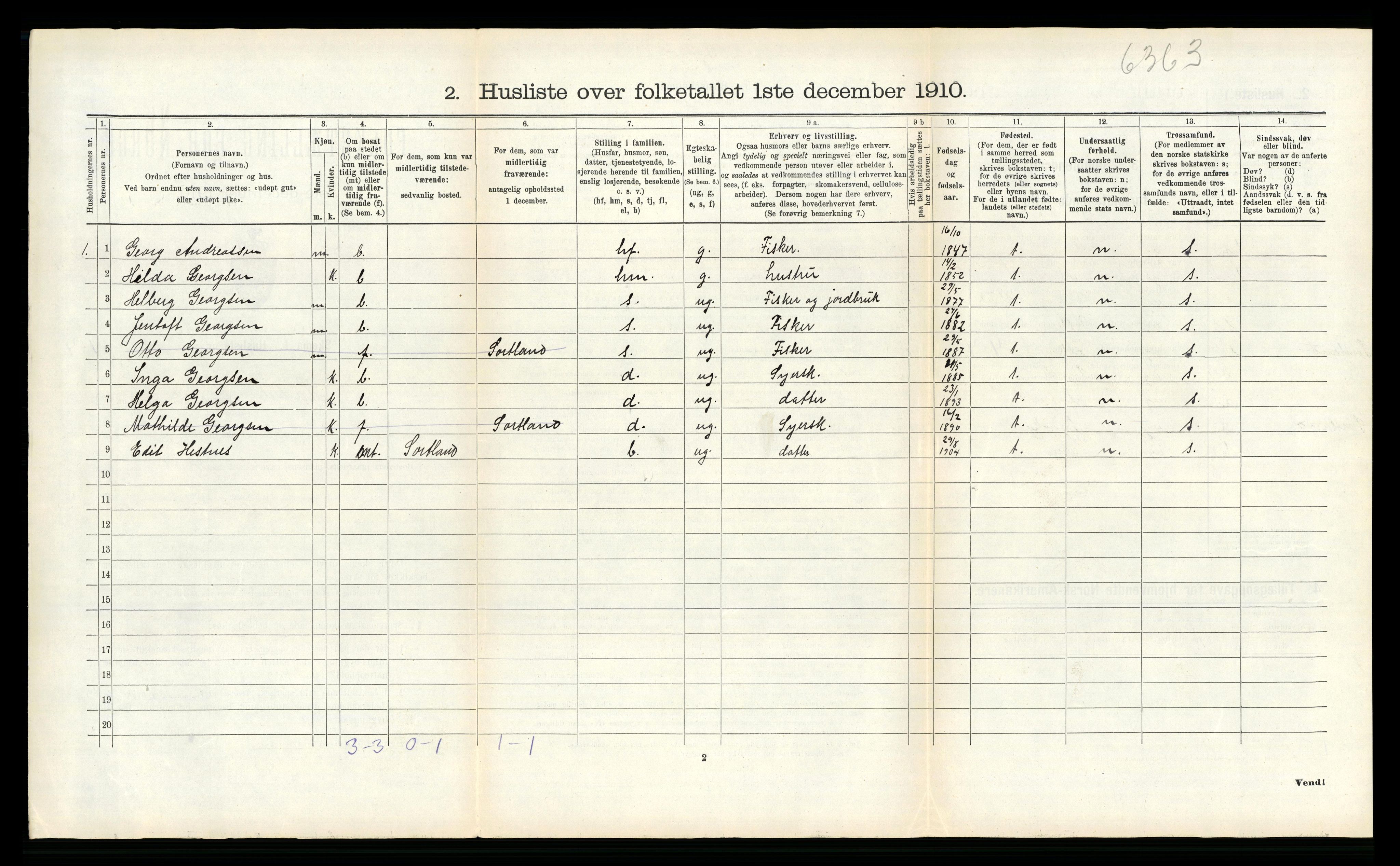 RA, 1910 census for Hadsel, 1910, p. 686