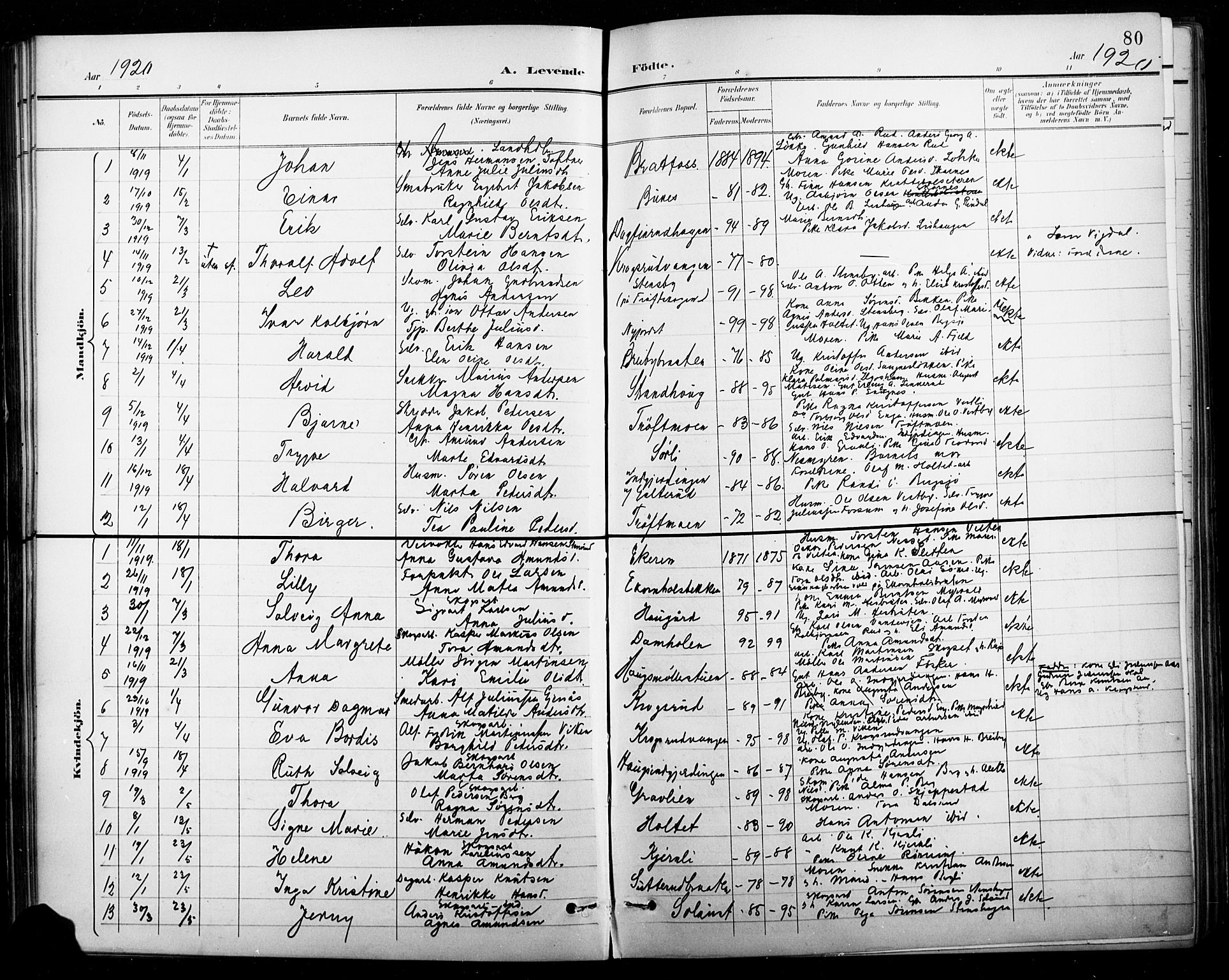 Nord-Odal prestekontor, AV/SAH-PREST-032/H/Ha/Hab/L0003: Parish register (copy) no. 3, 1895-1923, p. 80