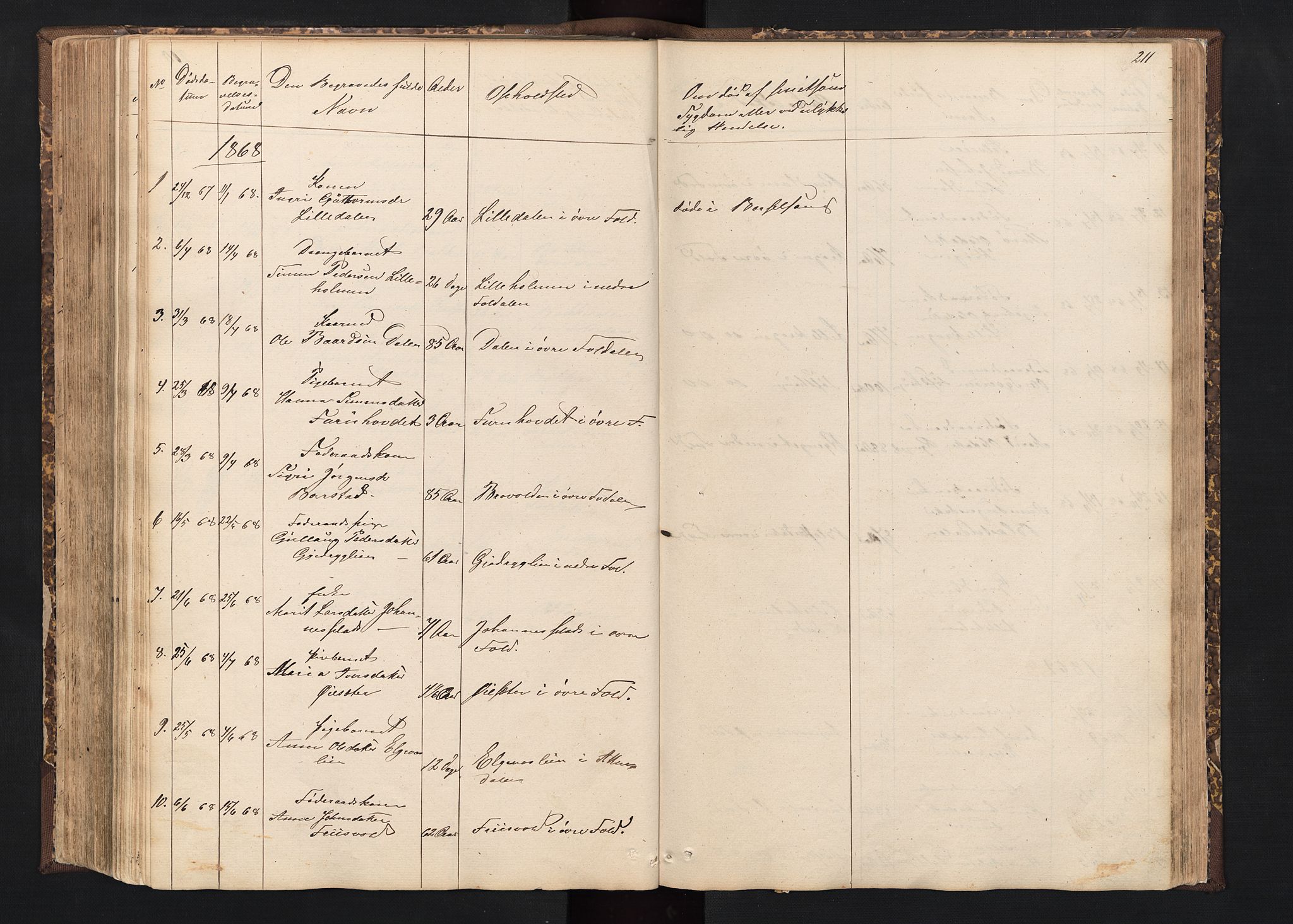 Alvdal prestekontor, SAH/PREST-060/H/Ha/Hab/L0001: Parish register (copy) no. 1, 1857-1893, p. 211