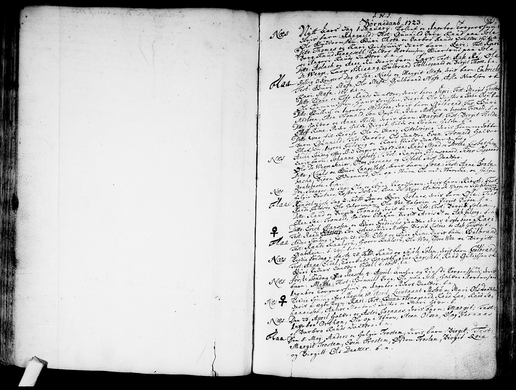 Nes kirkebøker, SAKO/A-236/F/Fa/L0002: Parish register (official) no. 2, 1707-1759, p. 64