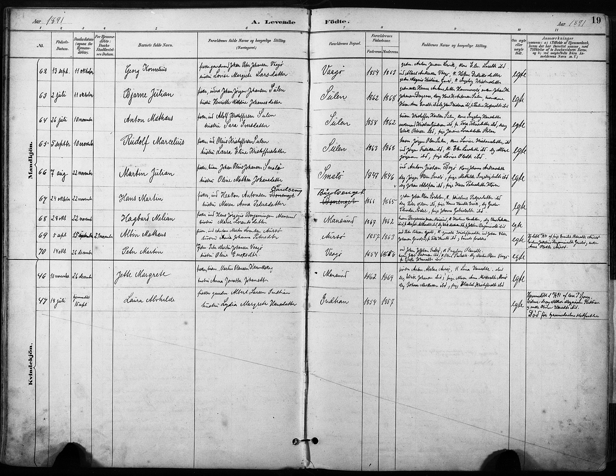 Ministerialprotokoller, klokkerbøker og fødselsregistre - Sør-Trøndelag, SAT/A-1456/640/L0579: Parish register (official) no. 640A04, 1889-1902, p. 19