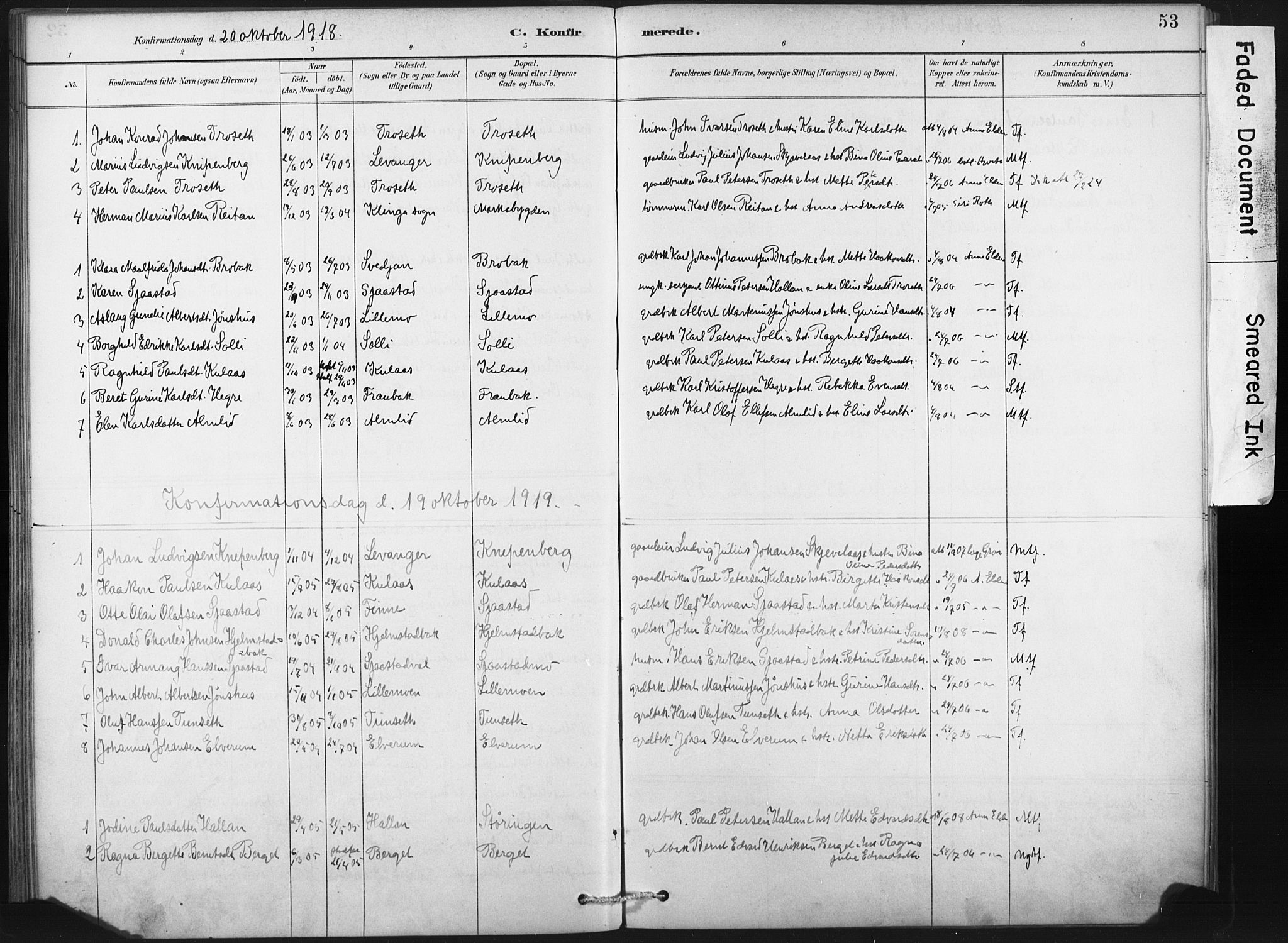 Ministerialprotokoller, klokkerbøker og fødselsregistre - Nord-Trøndelag, SAT/A-1458/718/L0175: Parish register (official) no. 718A01, 1890-1923, p. 53