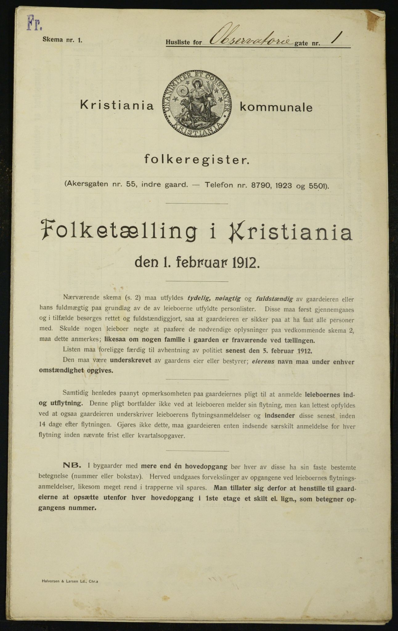 OBA, Municipal Census 1912 for Kristiania, 1912, p. 74822