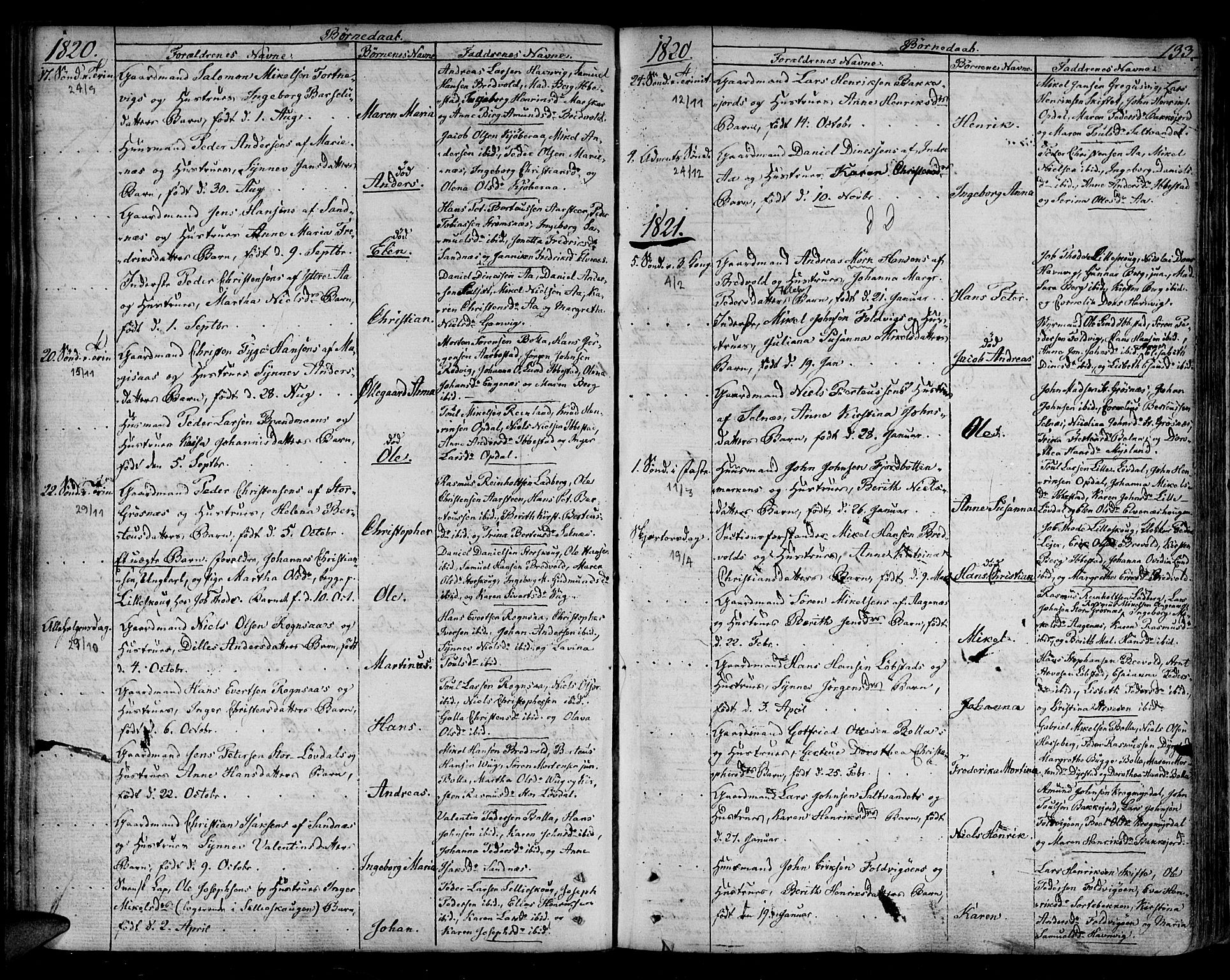 Ibestad sokneprestembete, SATØ/S-0077/H/Ha/Haa/L0004kirke: Parish register (official) no. 4, 1801-1824, p. 133