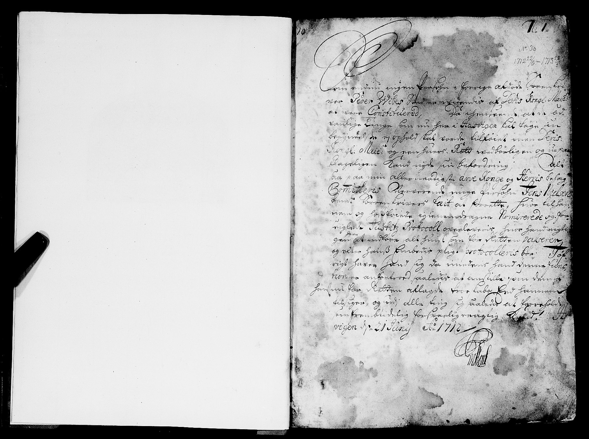 Finnmark sorenskriveri, AV/SATØ-S-0053/F/Fa/L0034: Justisprotokoller, 1712-1713, p. 0b-1a