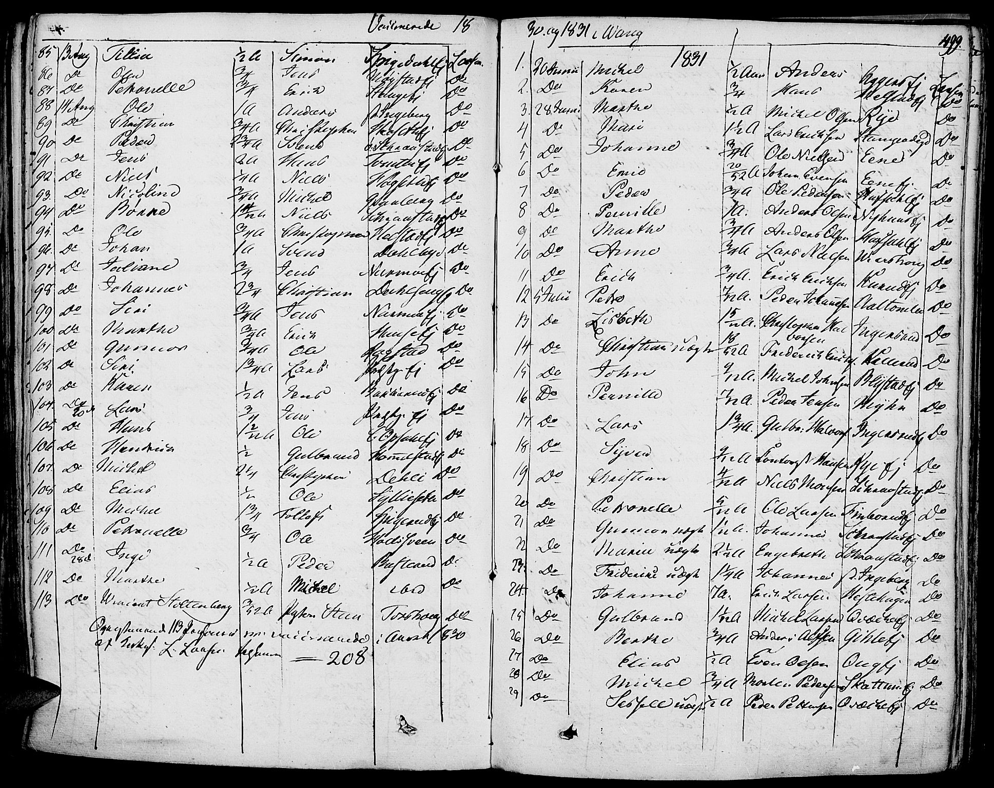 Vang prestekontor, Hedmark, SAH/PREST-008/H/Ha/Haa/L0009: Parish register (official) no. 9, 1826-1841, p. 499