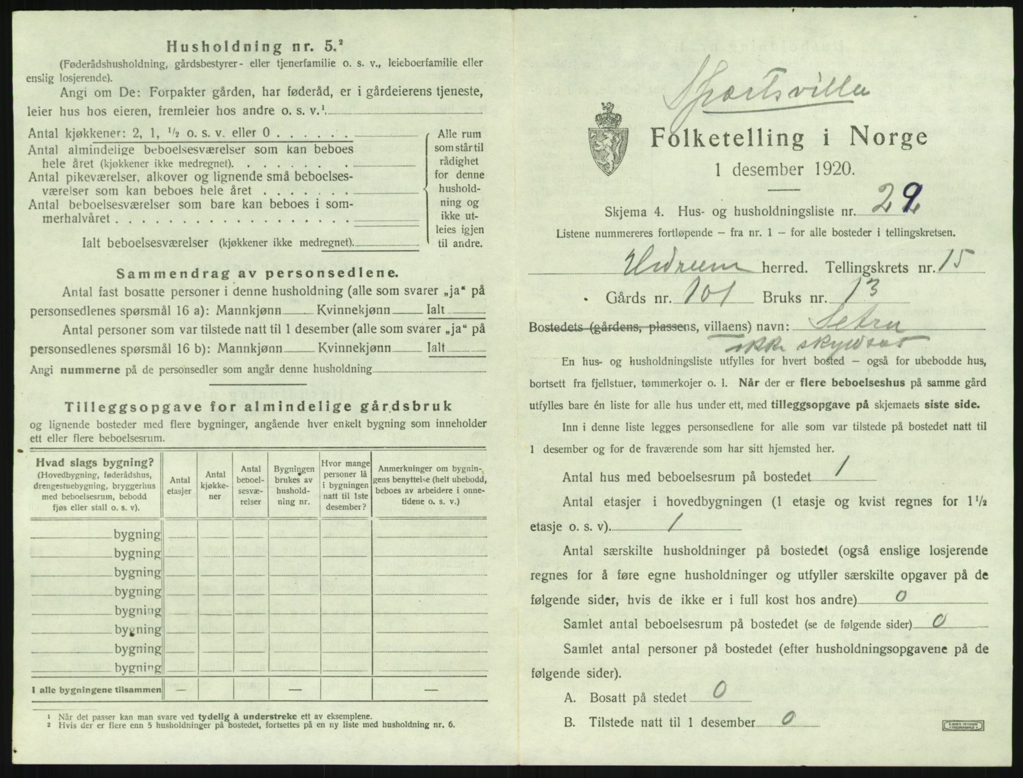 SAKO, 1920 census for Hedrum, 1920, p. 1463