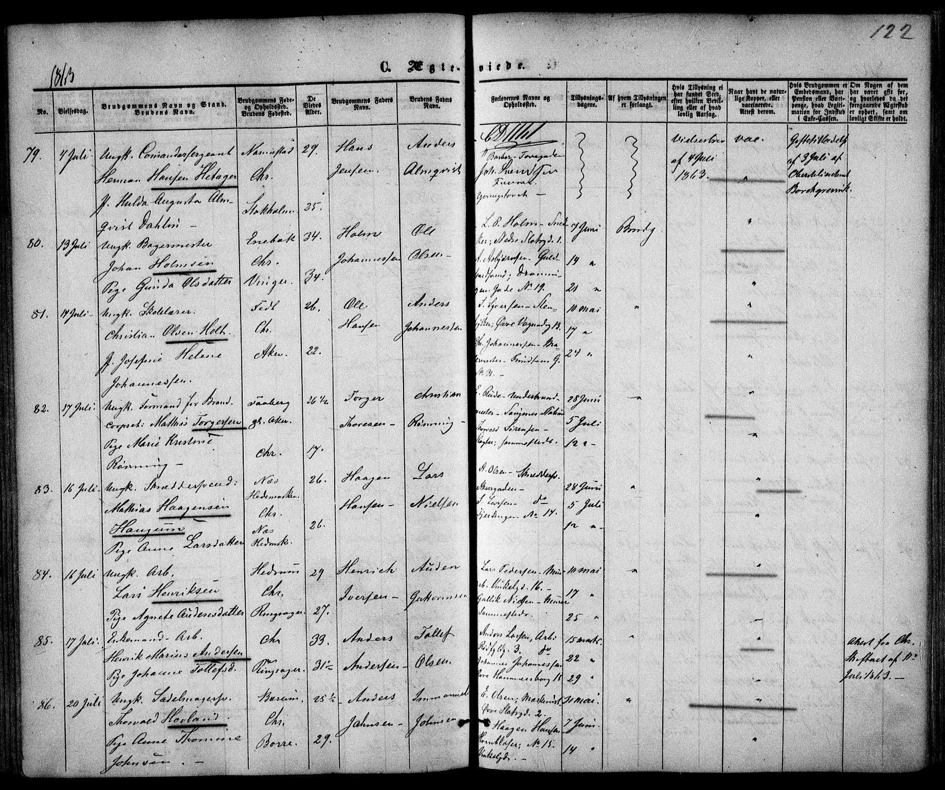 Trefoldighet prestekontor Kirkebøker, SAO/A-10882/F/Fc/L0001: Parish register (official) no. III 1, 1858-1874, p. 122