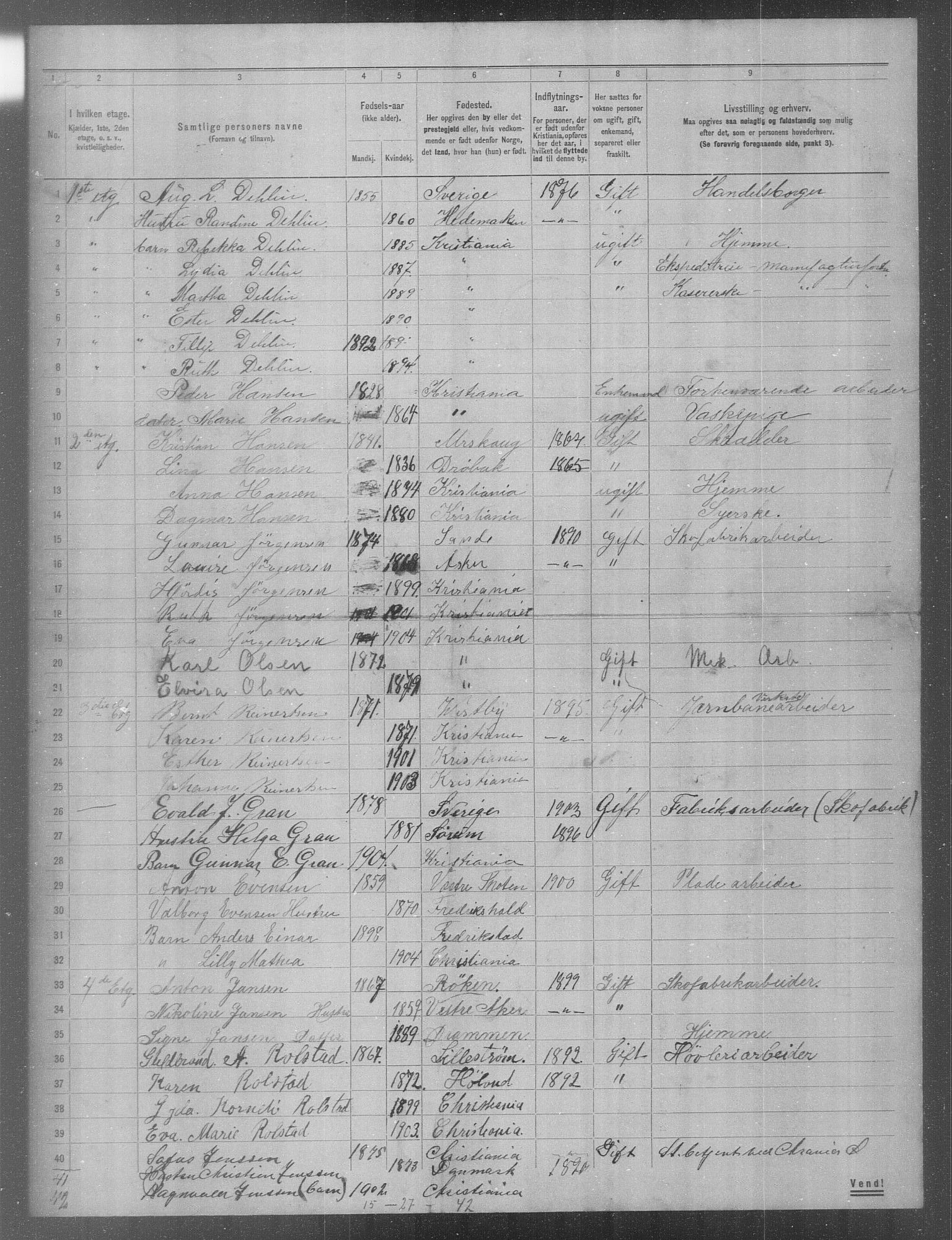 OBA, Municipal Census 1904 for Kristiania, 1904, p. 371