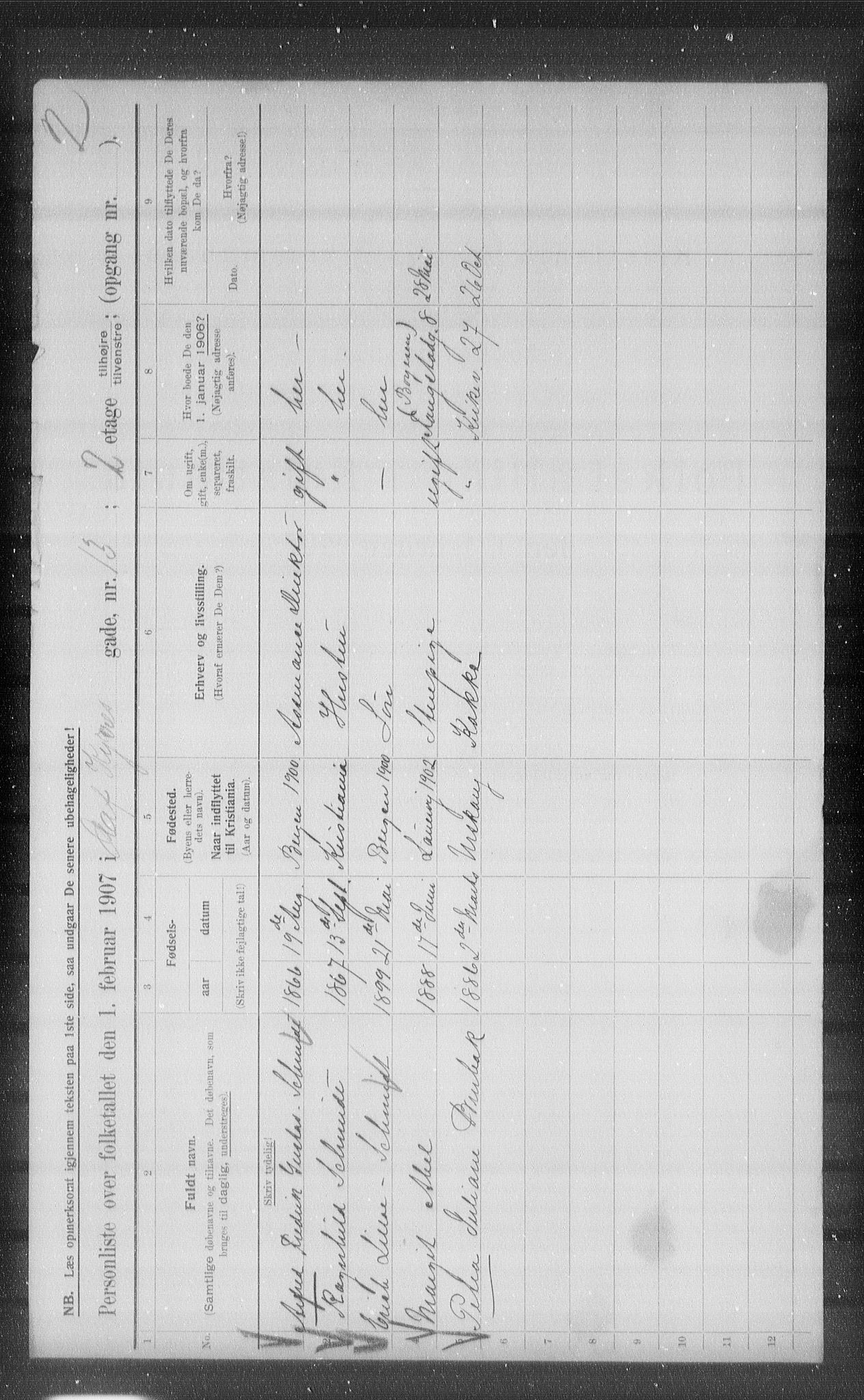 OBA, Municipal Census 1907 for Kristiania, 1907, p. 38624