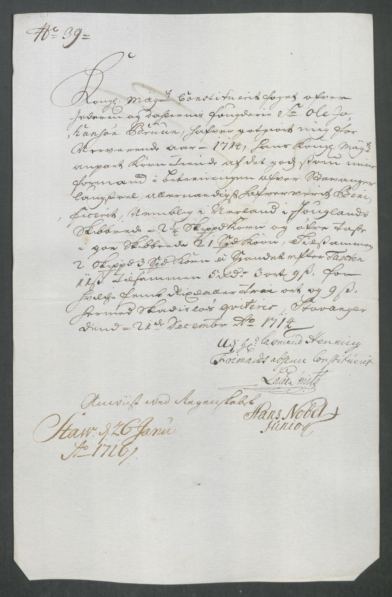 Rentekammeret inntil 1814, Reviderte regnskaper, Fogderegnskap, AV/RA-EA-4092/R46/L2738: Fogderegnskap Jæren og Dalane, 1713-1714, p. 360