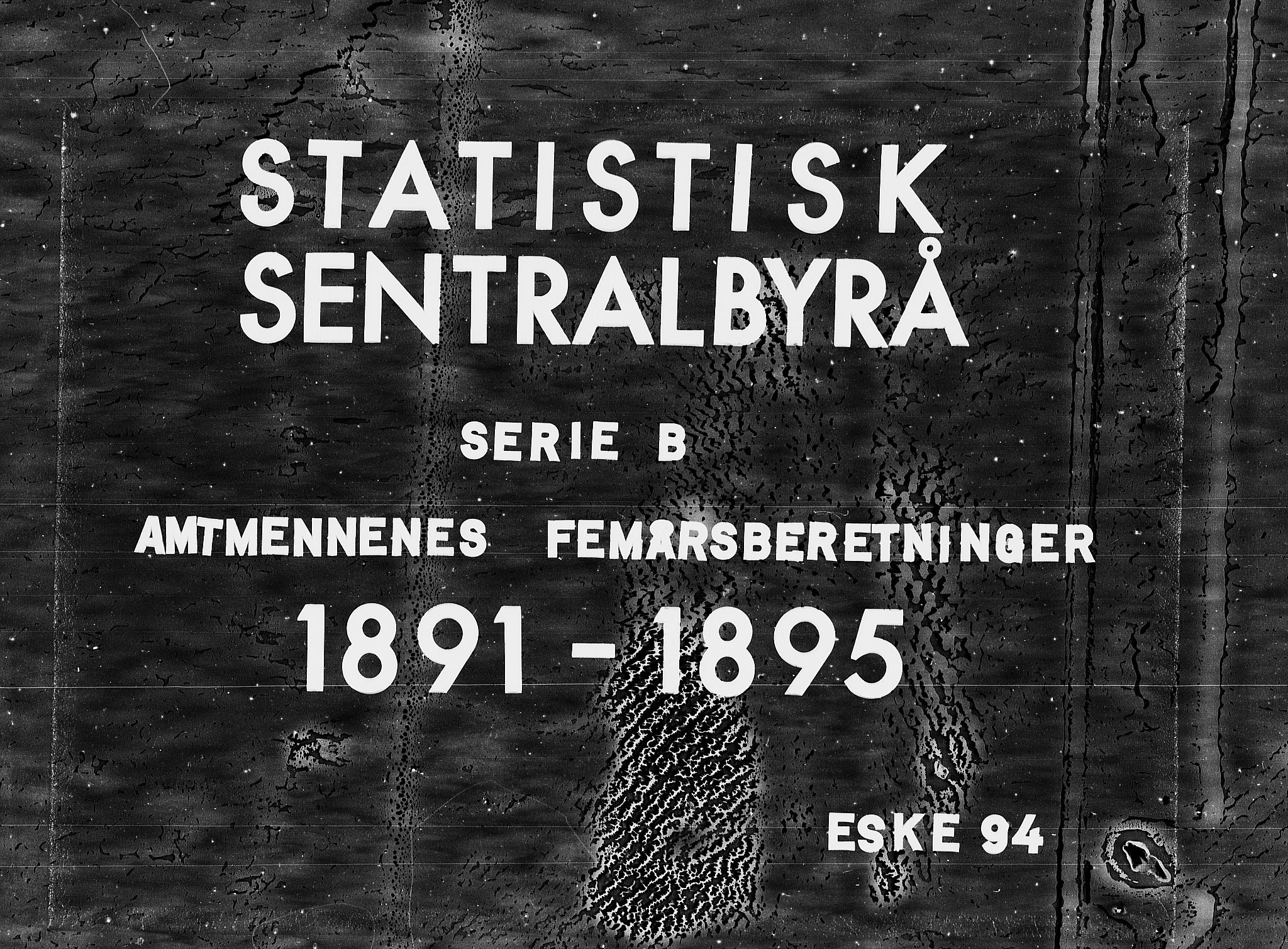 Statistisk sentralbyrå, Næringsøkonomiske emner, Generelt - Amtmennenes femårsberetninger, AV/RA-S-2233/F/Fa/L0094: --, 1900, p. 1