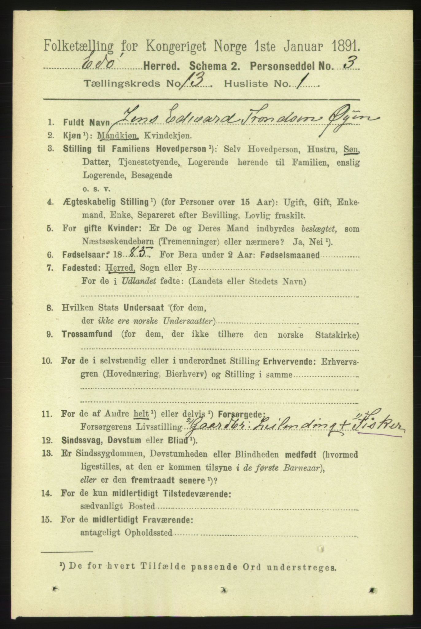 RA, 1891 census for 1573 Edøy, 1891, p. 3681