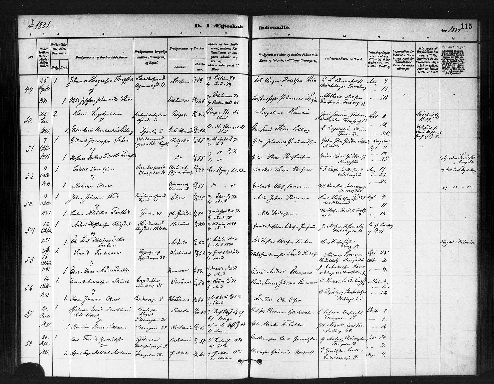 Jakob prestekontor Kirkebøker, AV/SAO-A-10850/F/Fa/L0004: Parish register (official) no. 4, 1880-1894, p. 115